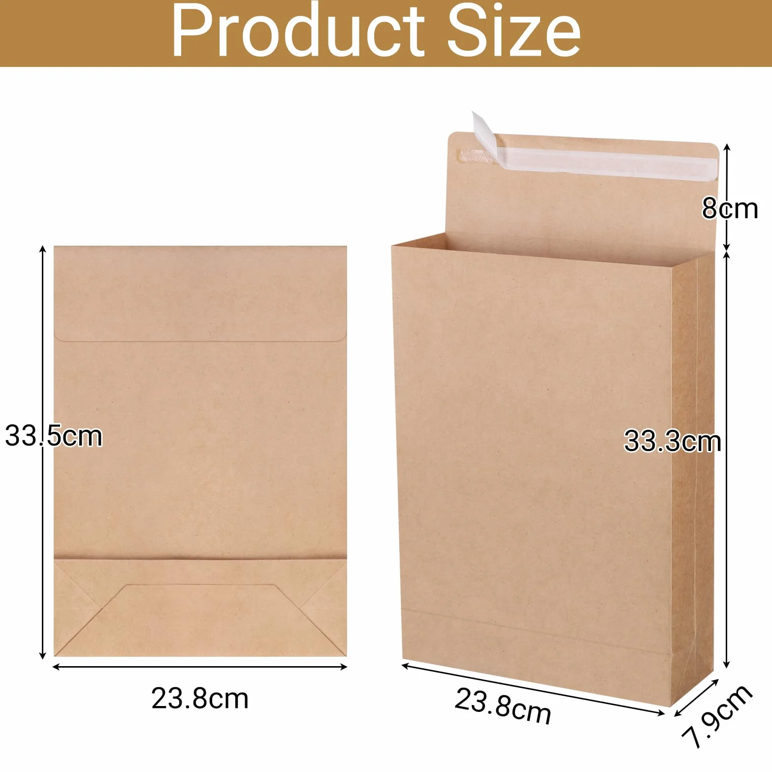 Enveloppes à soufflet extensibles kraft auto-adhésives 23,9 x 33,5 cm Lot de 50 pour documents magazines photos