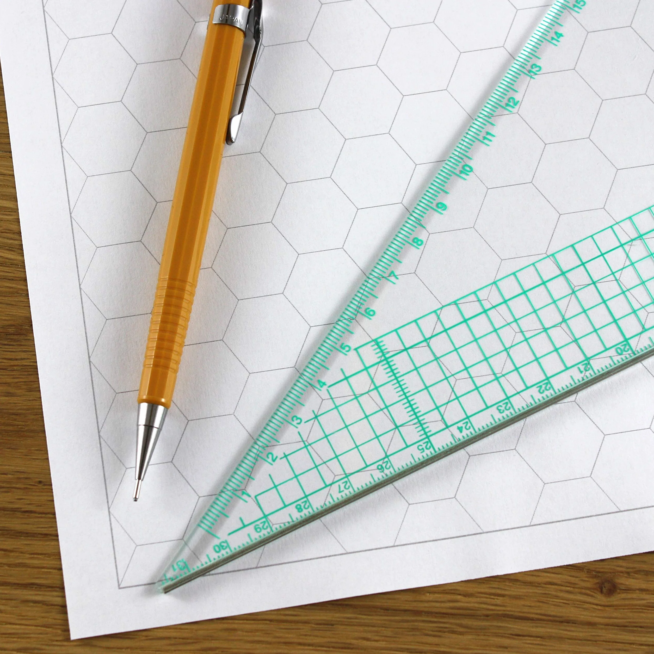 Lot de 30 feuilles papier graphique hexagonal A4 20 mm grille hexagonale chimie organique jeux