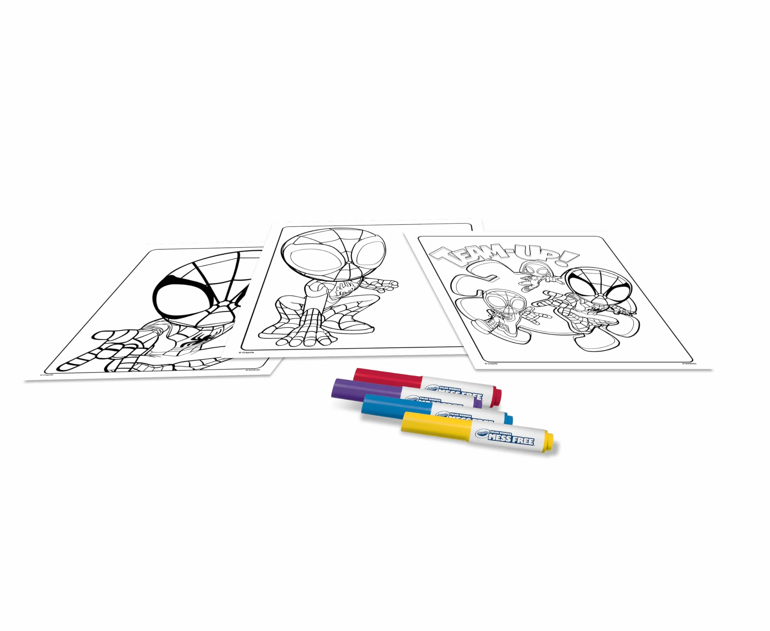 CRAYOLA Color Wonder Kit de Coloriage Spidey 18 Pages 4 Feutres Anti-tache Enfants 3 Ans