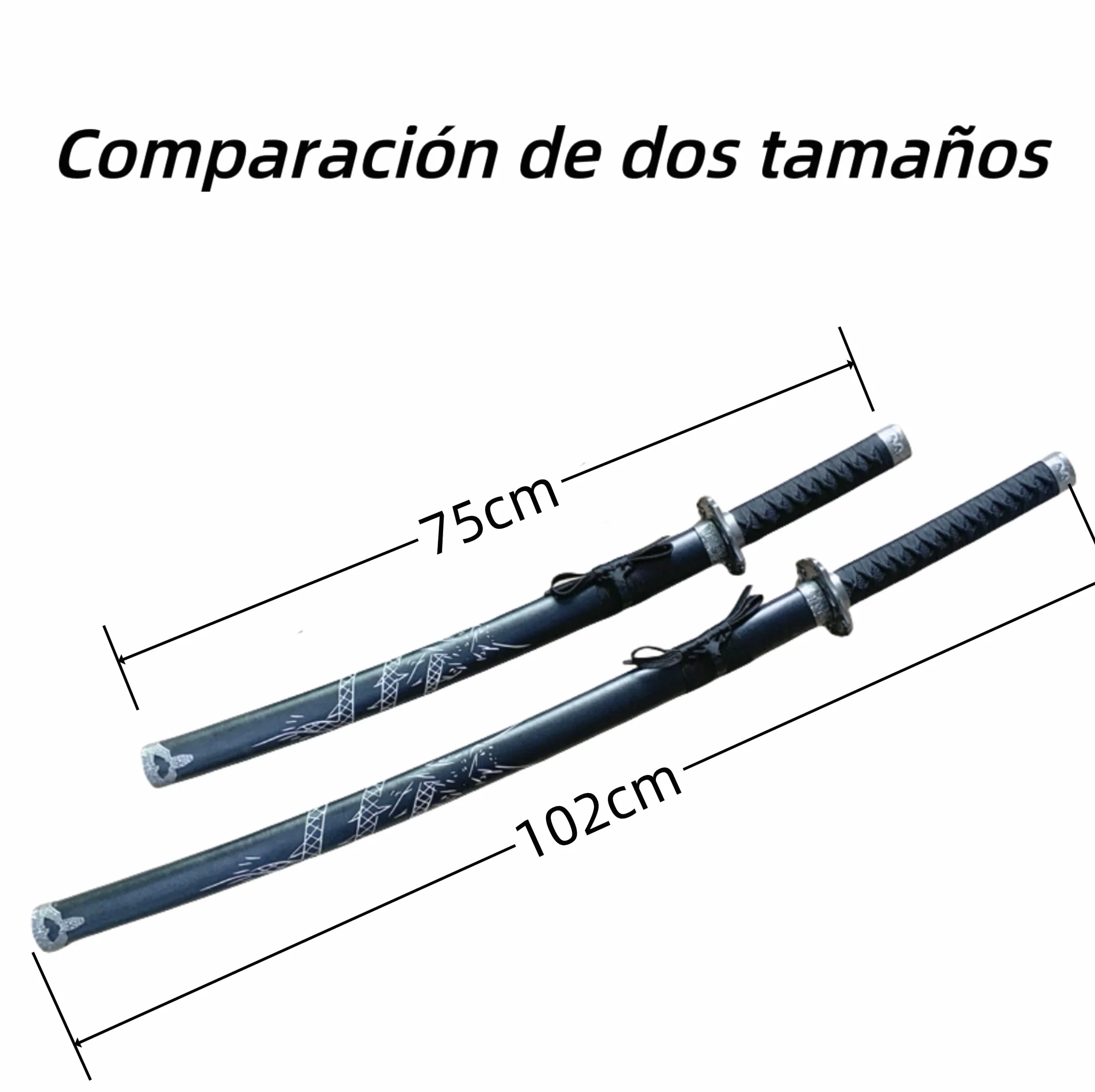 Épée décorative en Bois avec Fourreau Noir, Patina, pour Cosplay et Décoration