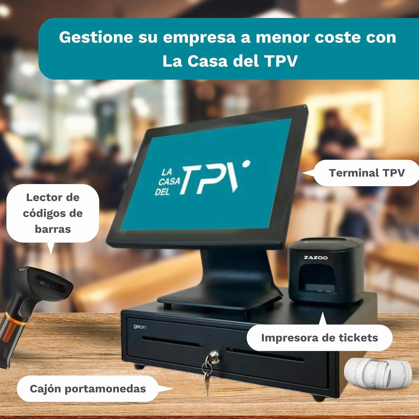 Imprimante Thermique Ticket de Caisse 80mm USB WiFi 250 mm/s Coupe Automatique Compatible Windows