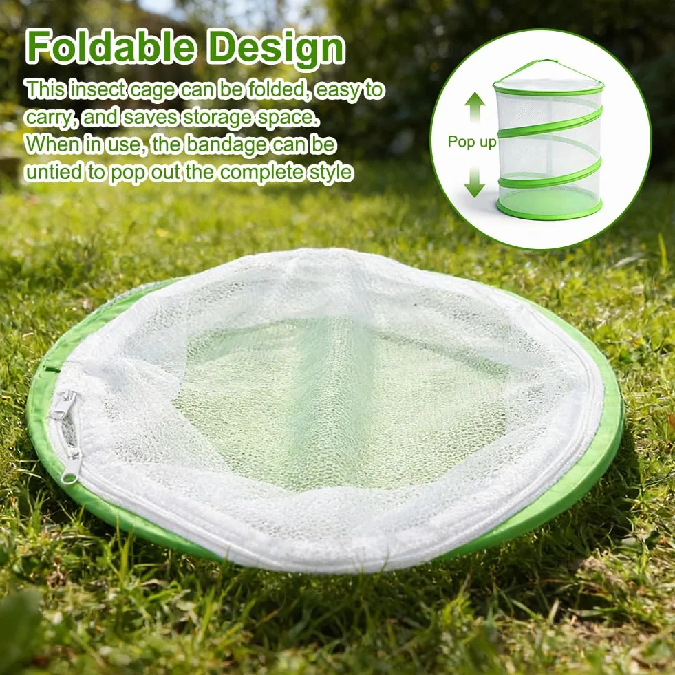 RANJIMA Cage pour insectes et papillons - Design pop-up Pliable En filet - Plein air