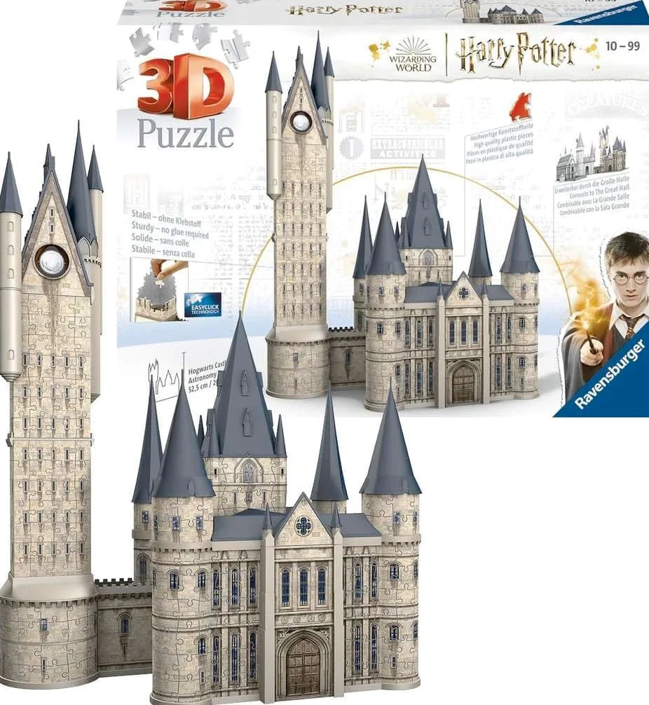 Ravensburger - Puzzle 3D Building - Château de Poudlard - La Tour d'Astronomie / Harry Potter - A partir de 10 ans - 540 pièces numérotées à assembler sans colle - Accessoires inclus - 11277