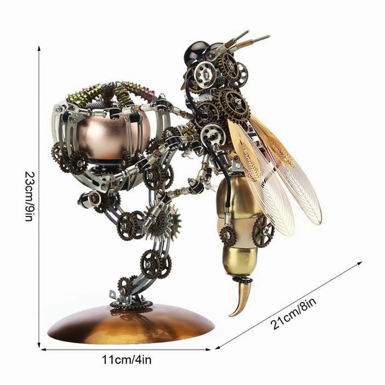 Metalkitor Casse-tête 3D en métal pour adultes, kit de modèle mécanique guêpe – Ornement Steampunk à faire soi-même – Assemblage artisanal – Excellente décoration de chambre et choix de cadeau, plus