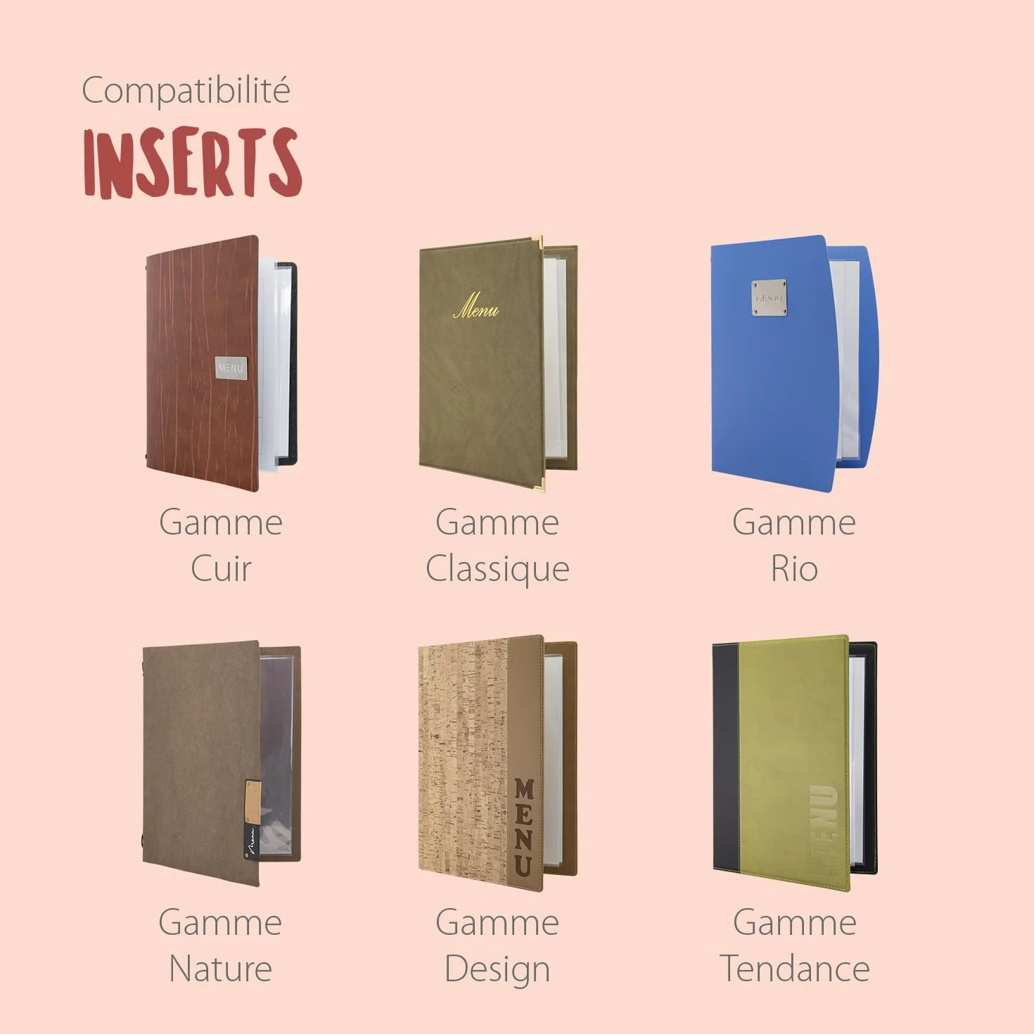 SECURIT Inserts Avec Pochettes Transparentes Doubles A5 Lot de 10 Pour Porte-Menu Carte des Vins Café Bar Restaurant