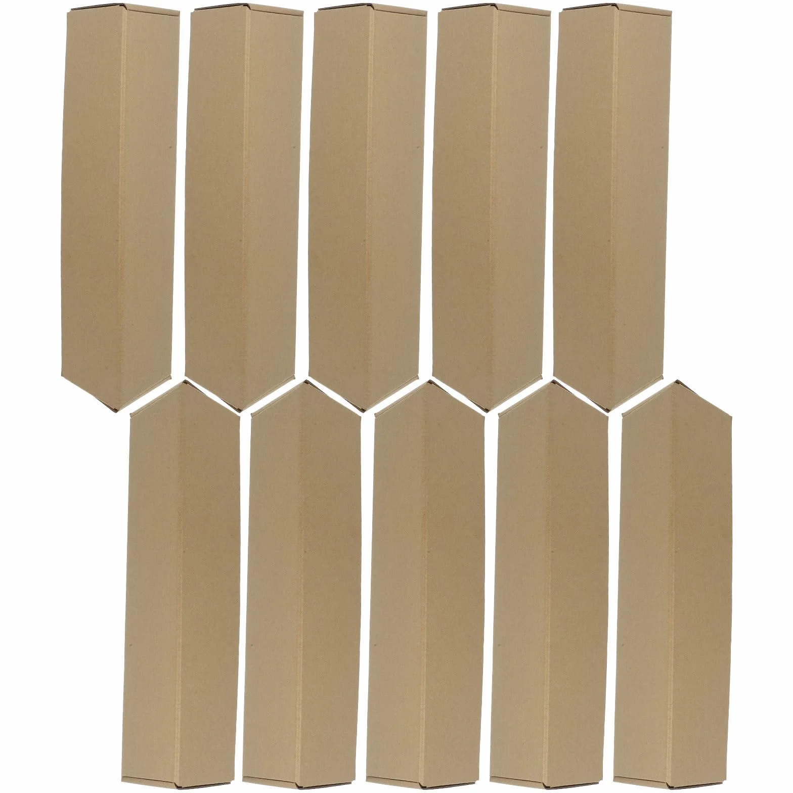 Tube d'Expédition Triangulaire Carton Kraft Rigide 35x8x8 cm Lot de 10 Boîtes Emballage Affiches Œuvres d'Art