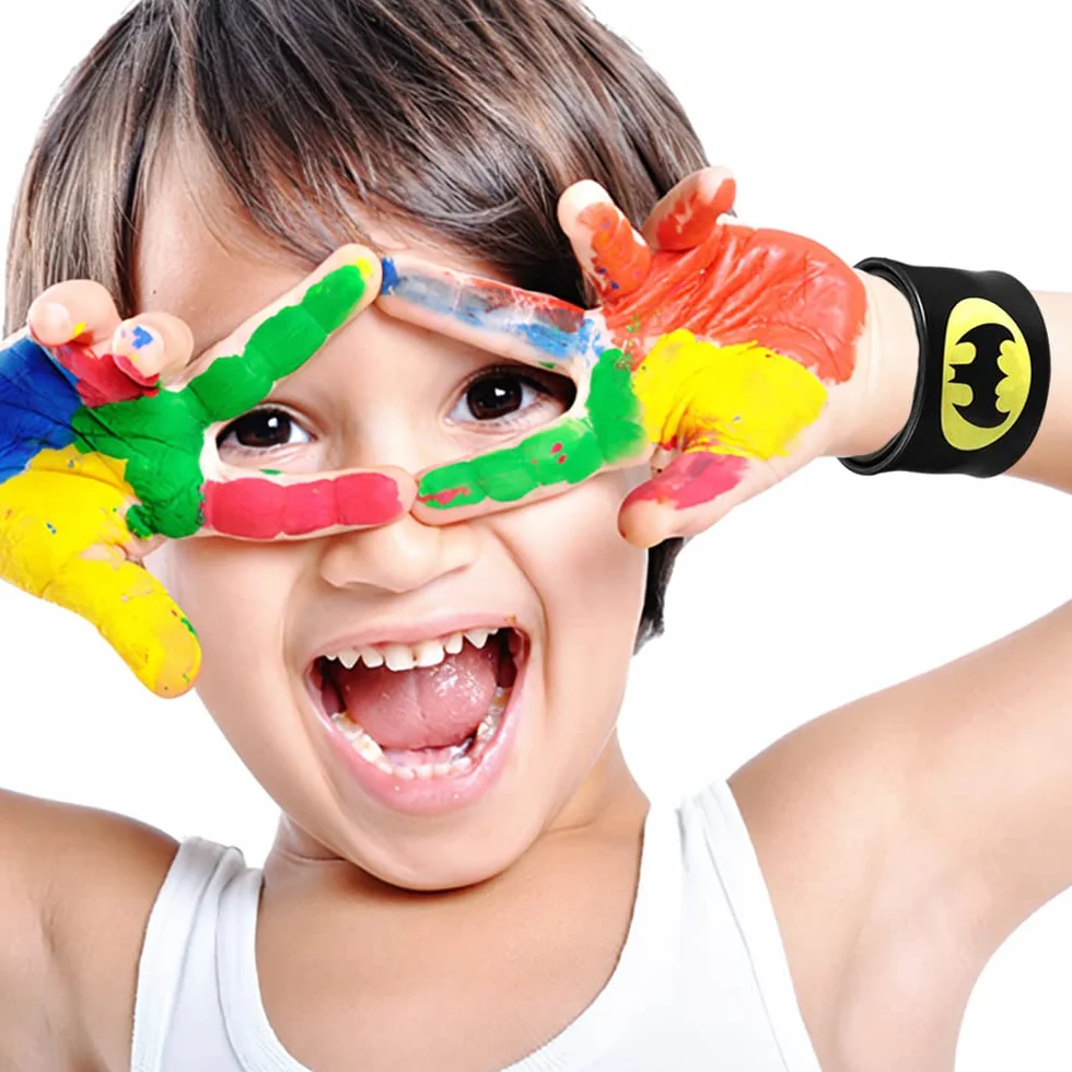 Super-héros Slap Bracelets Silicone pour Enfants Ensemble 10 Pièces