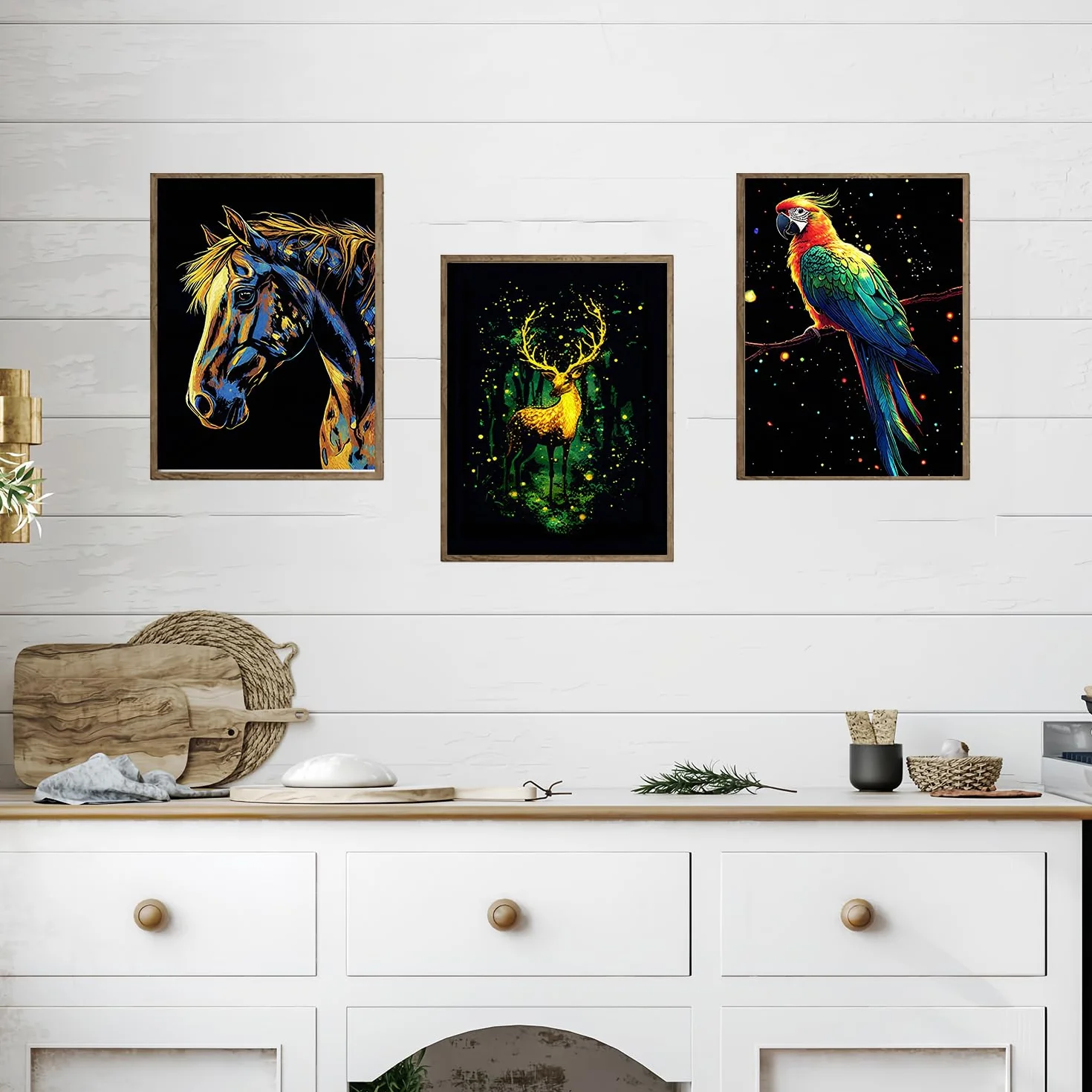 Kit Art à Gratter Arc-en-Ciel Lumineux 8 Pièces avec Outils de Grattage pour Adultes et Enfants (Animaux)