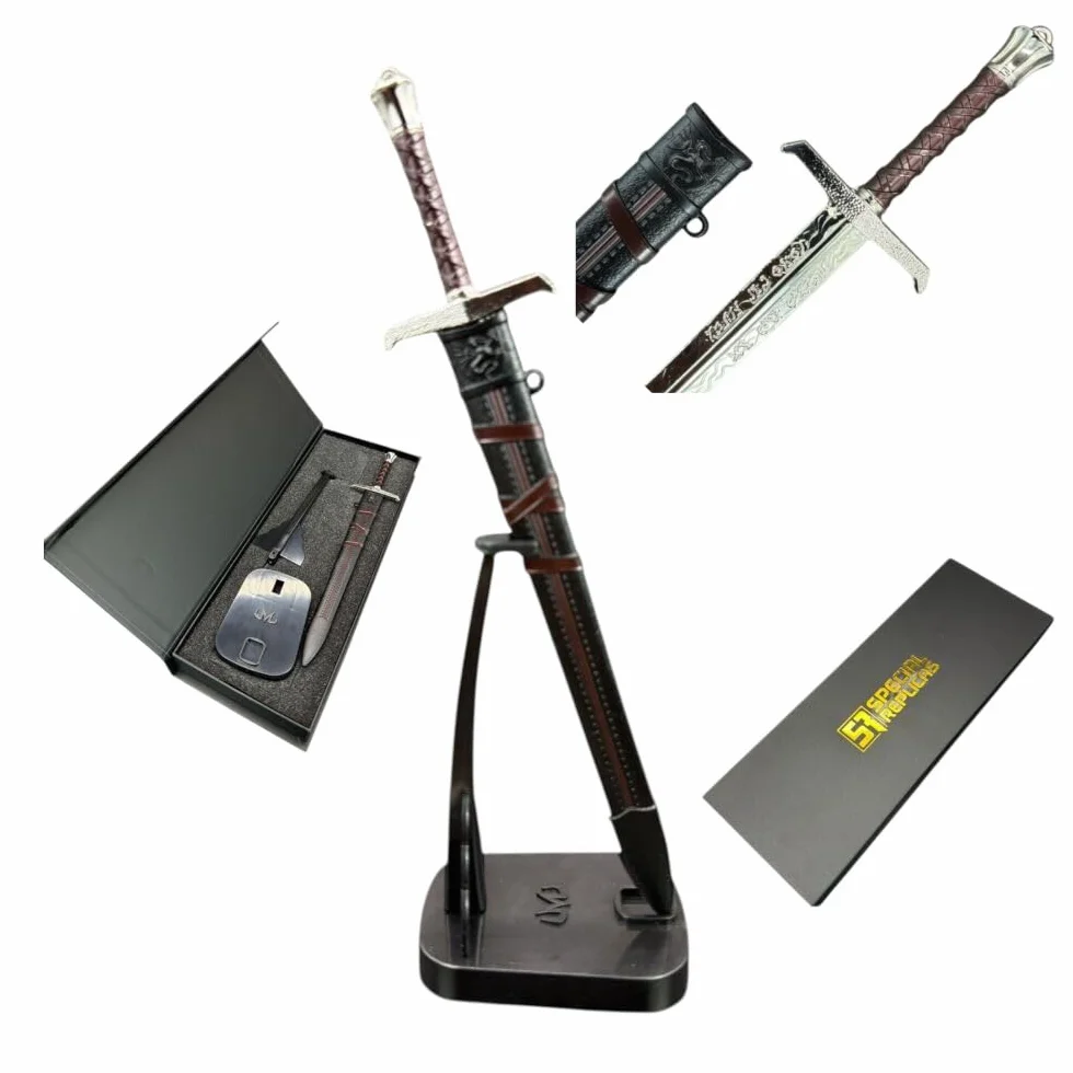 Ouvre Lettre Excalibur 22 cm avec Support Gaine Boîte Cadeau - Coupe Papier Collection King Arthur