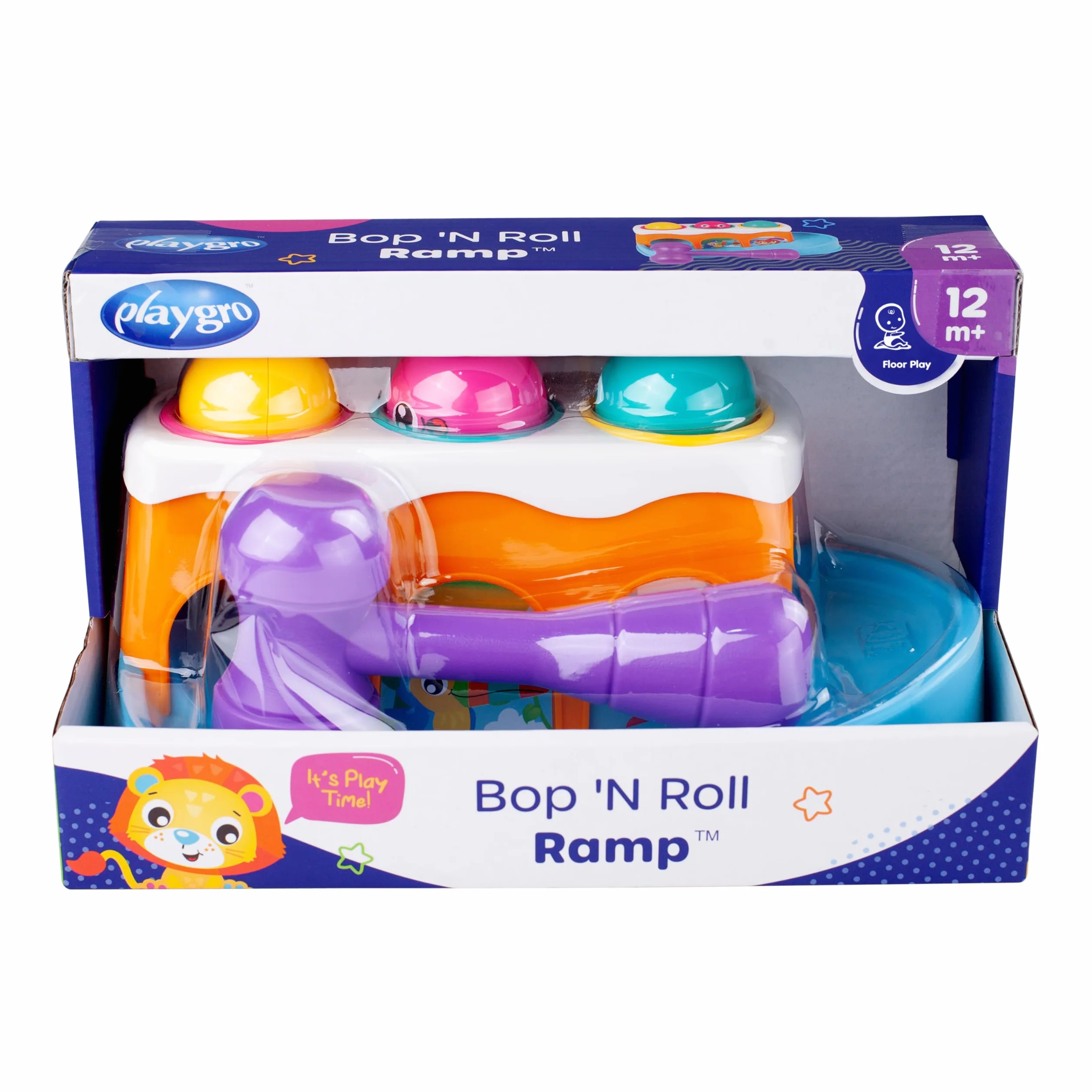 Playgro Bop 'N Roll Ramp, Banc à marteler, Jouet éducatif, Cadeau 12 Mois+