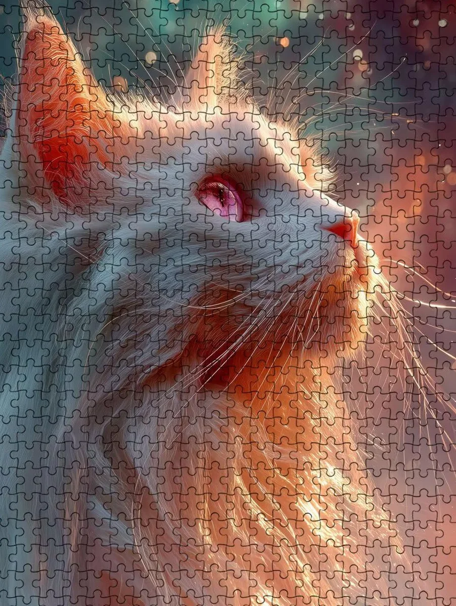 Puzzle 2000 Pièces, Chat Blanc Adultes Puzzle 2000, Jeu Éducatif Puzzles, Classique Jigsaw Puzzles, Défi Impossible, Jeu D'adresse pour Toute la Famille, Décoration de la Les Murs FNKL4-43