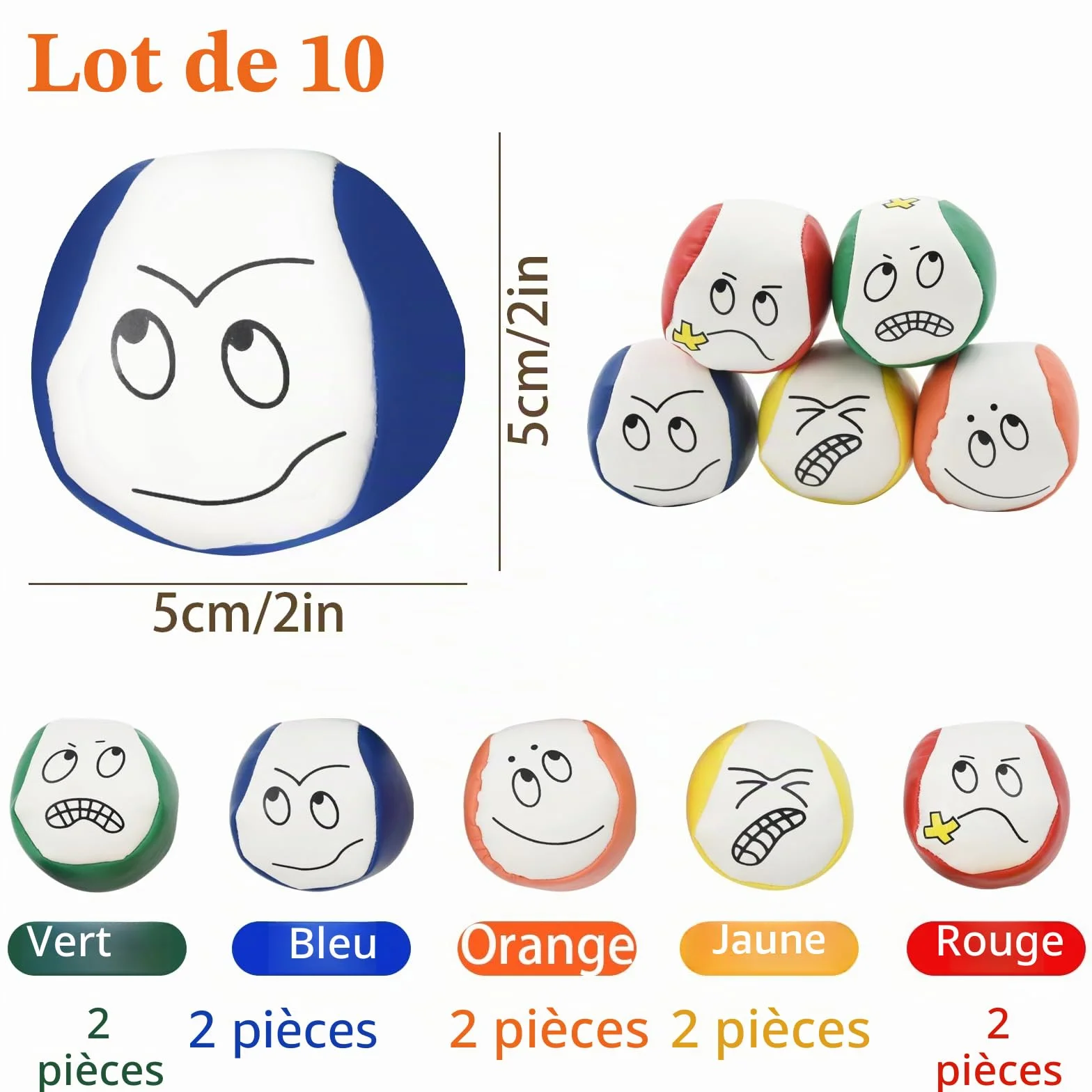 Kit Cirque Balles Jonglage, 10 Pièces Balle Chamboule Tout, Jonglerie Balls pour Enfants Intérieur Extérieur