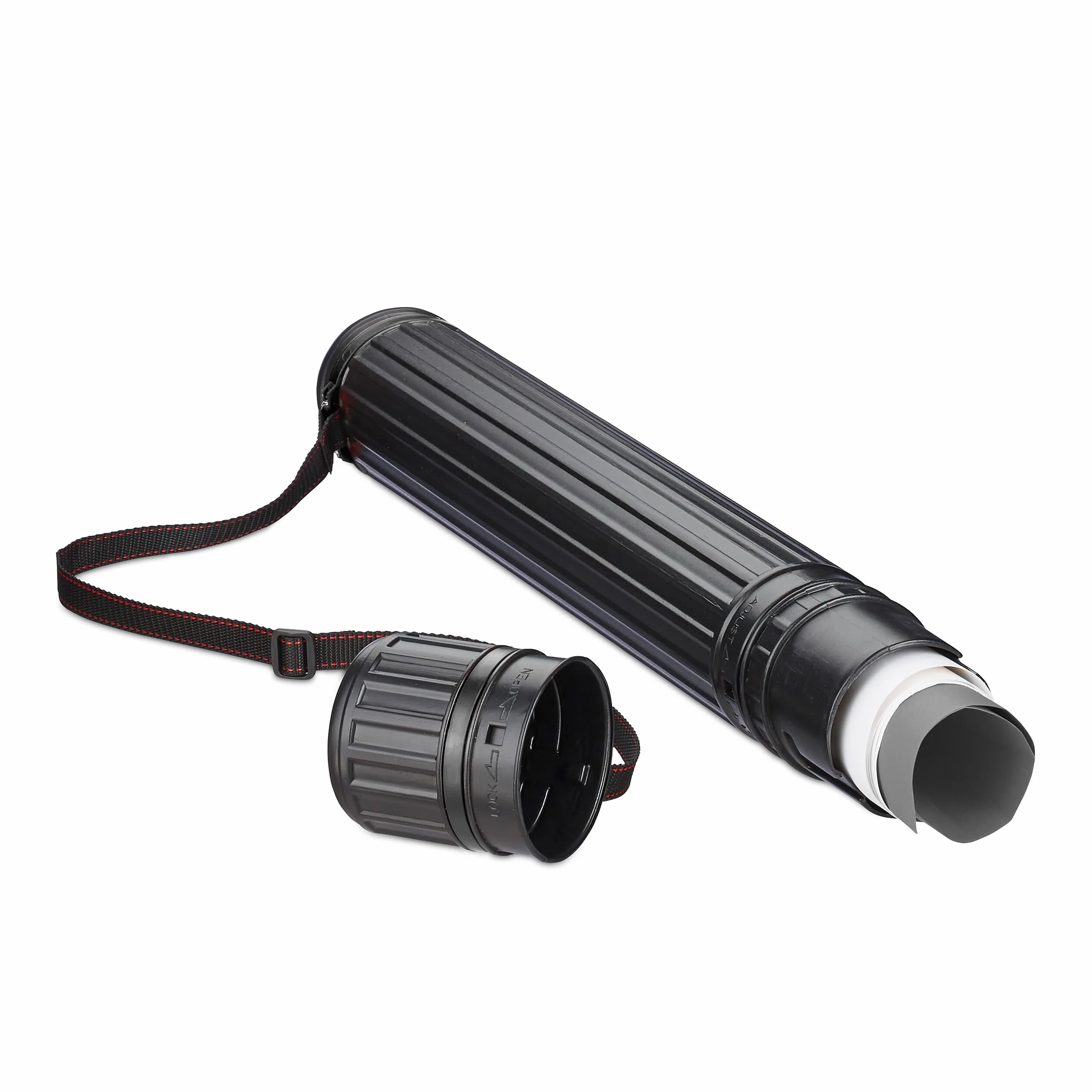 Relaxdays Tube de Transport pour Poster et Dessin, Extensible 64-107 cm, Format 0A, Noir