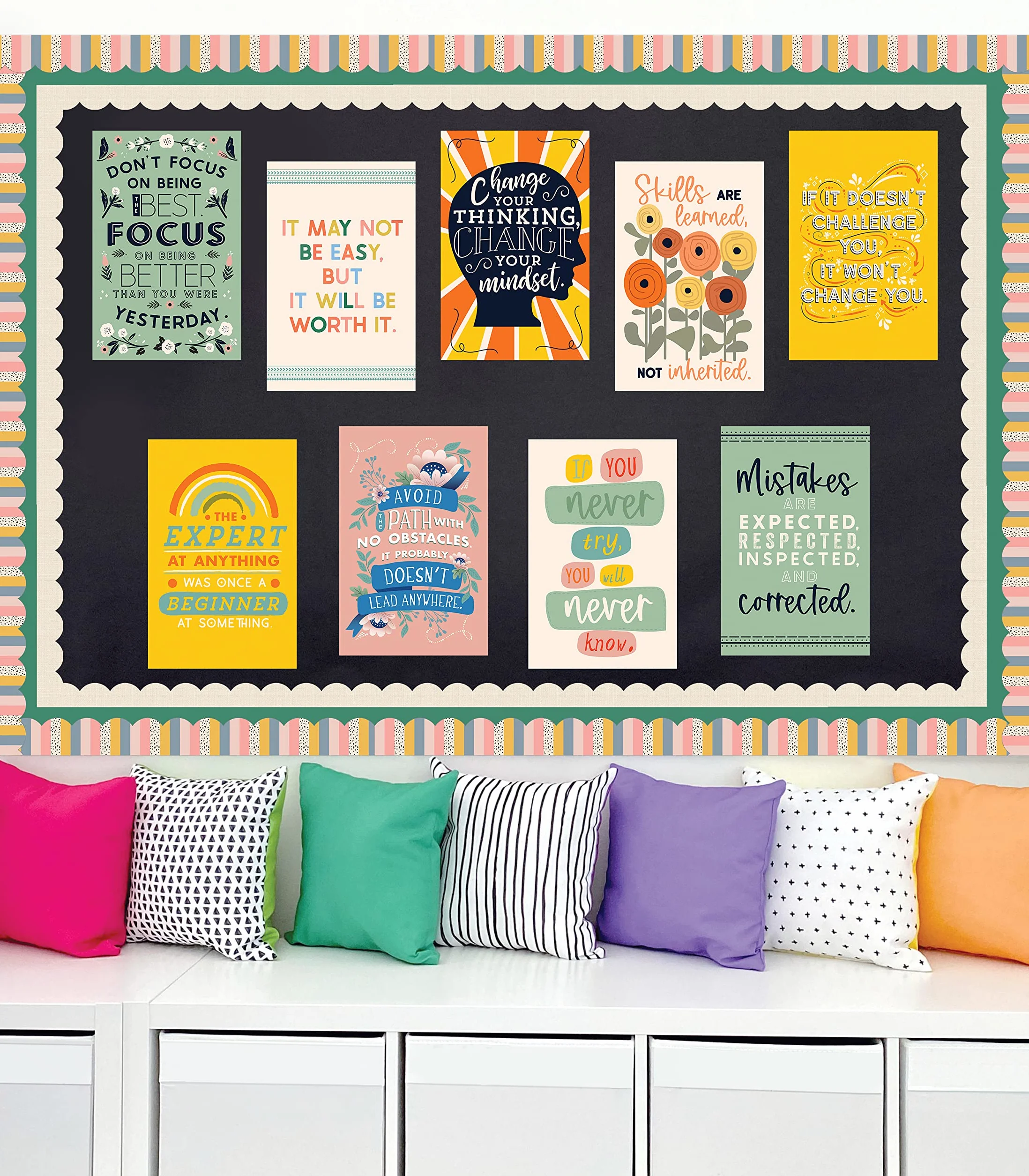 Carson Dellosa 16 affiches motivation salle de classe 27,9 x 43,2 cm inspirantes collège lycée