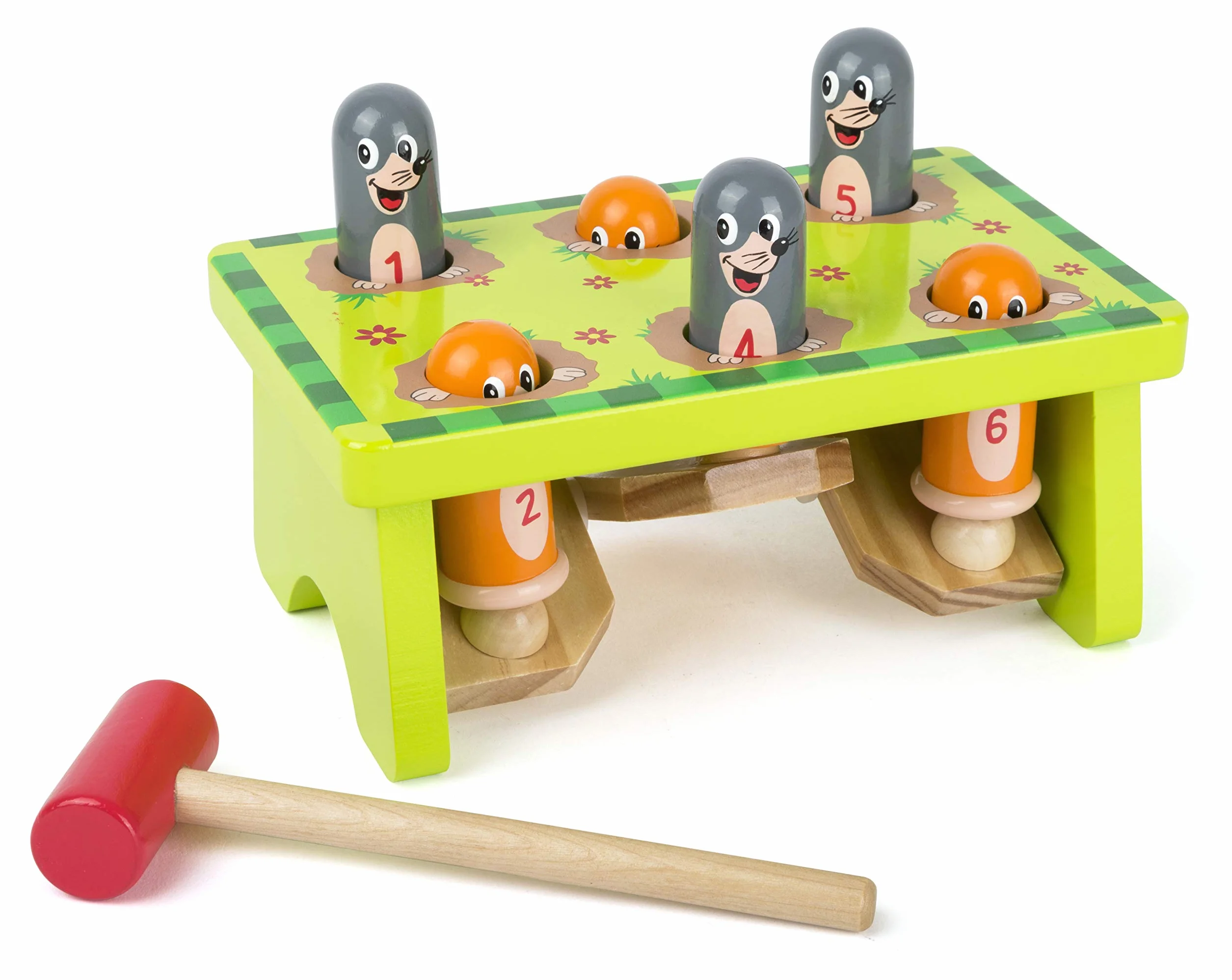 Banc à marteler Tape sur la taupe small foot FSC® 100% jeu en bois 18 mois 11162