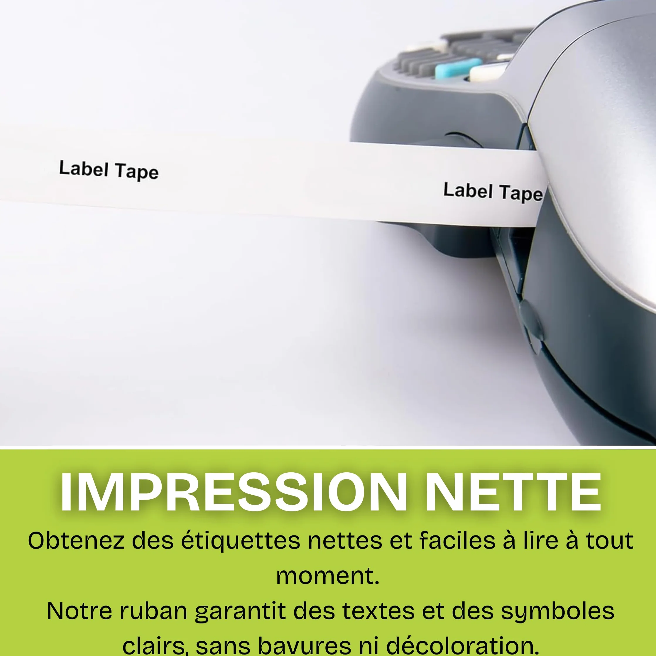 Lot de 6 Rubans d'Étiquettes 12mm x 4m Noir sur Blanc Compatibles avec LetraTag 91201/91221 pour Étiqueteuses LT-100H, LT-100T, XR, QX50