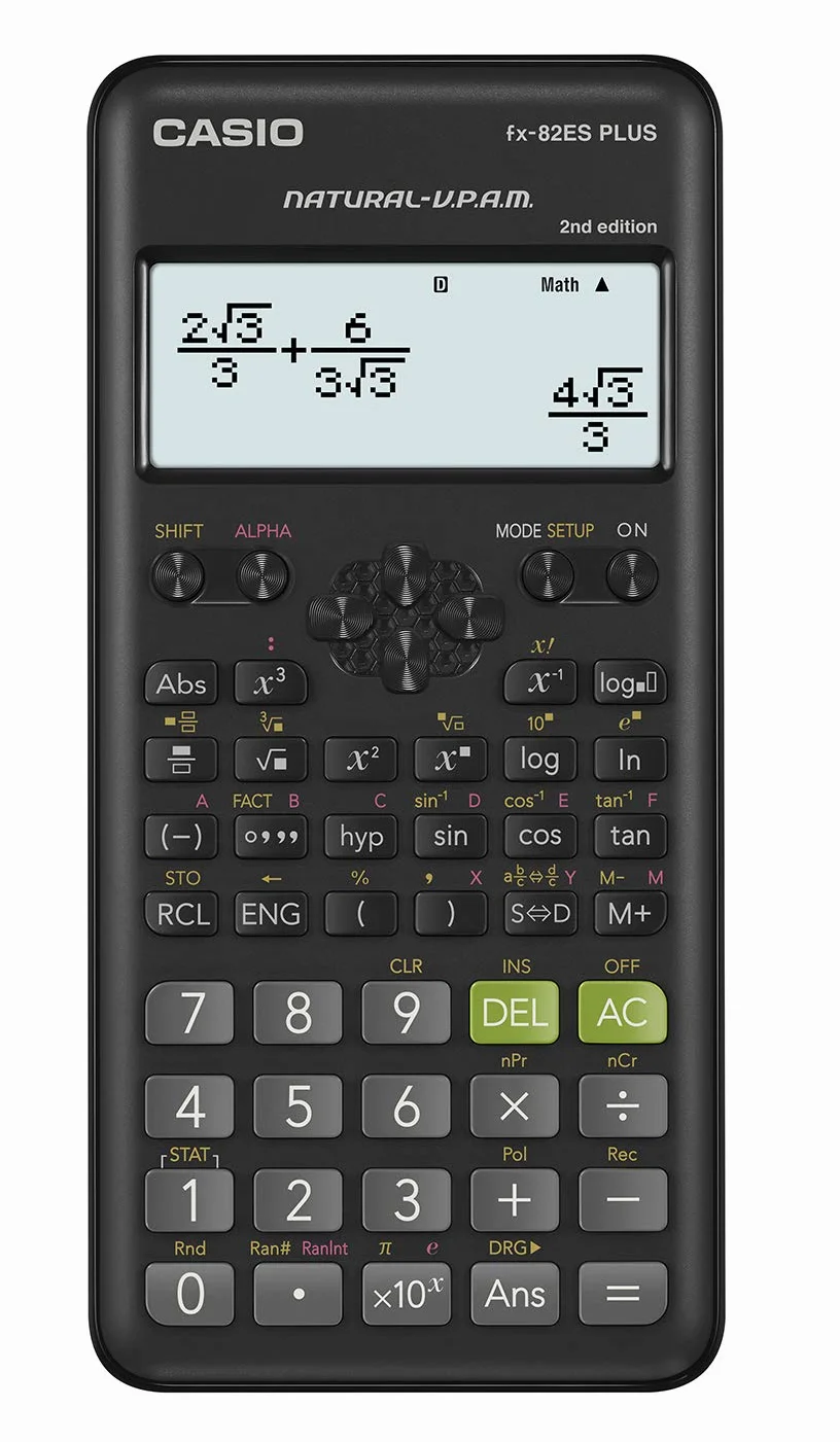 Casio FX-82ES Plus-2 Calculatrice Scientifique 252 Fonctions Noir