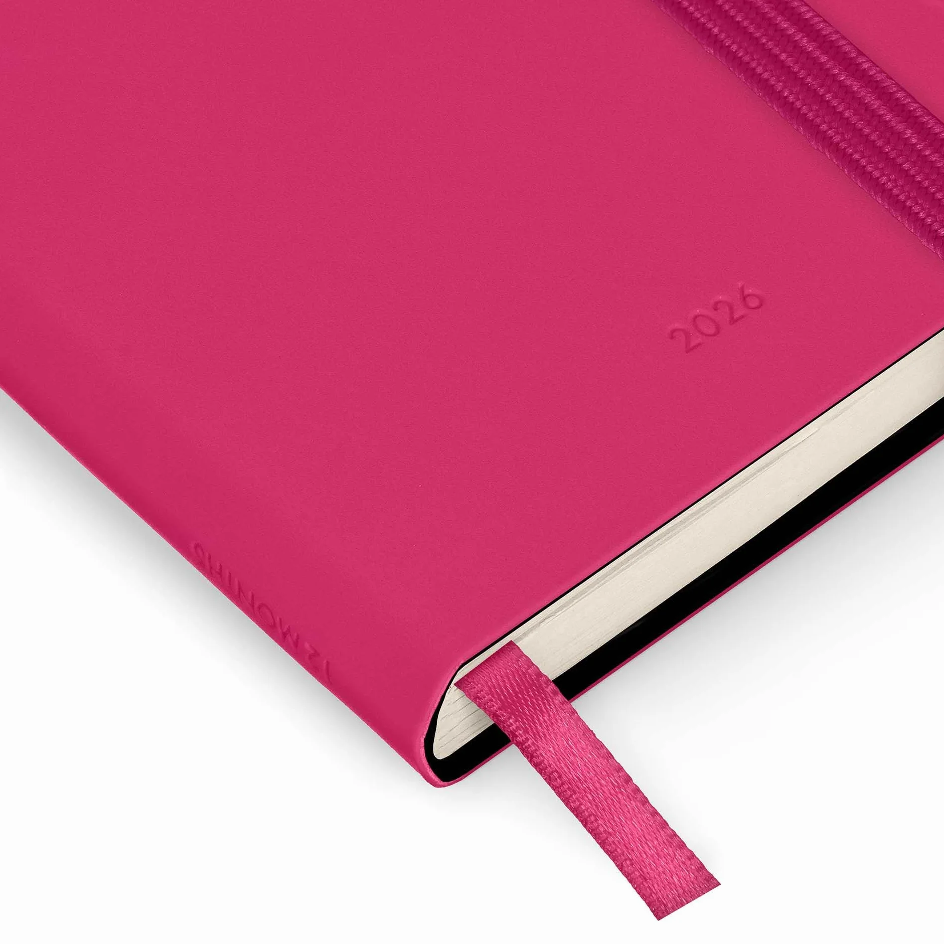 Legami Agenda biquotidien Mini 2026 Raspberry 12 mois carnet d'adresses crayon inclus fermeture élastique papier FSC 7 x 10 cm