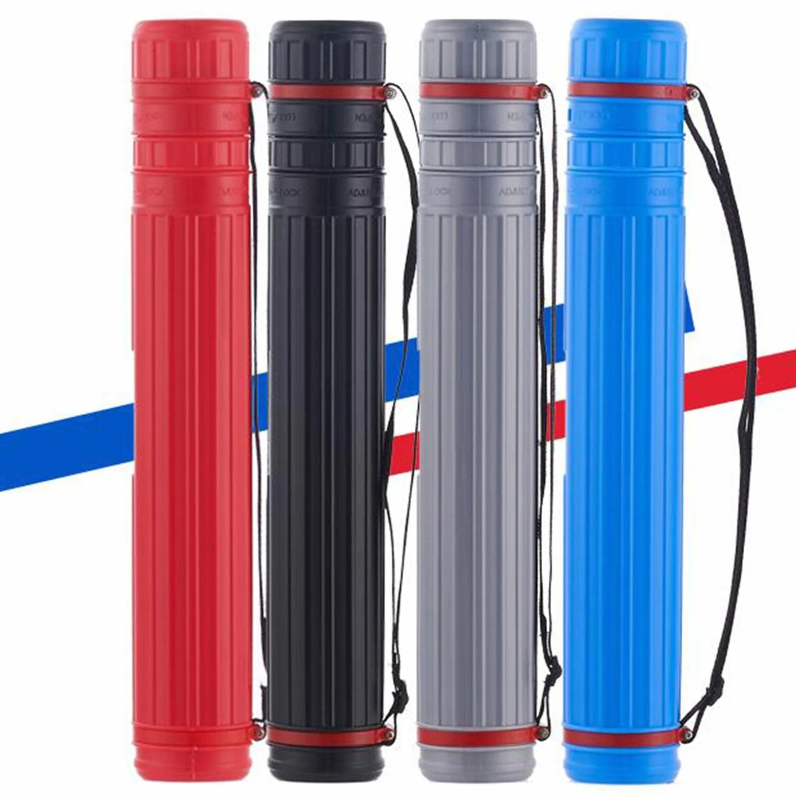 Tube de stockage d'affiche en plastique expansible avec bandoulière pour tableaux à feuilles mobiles