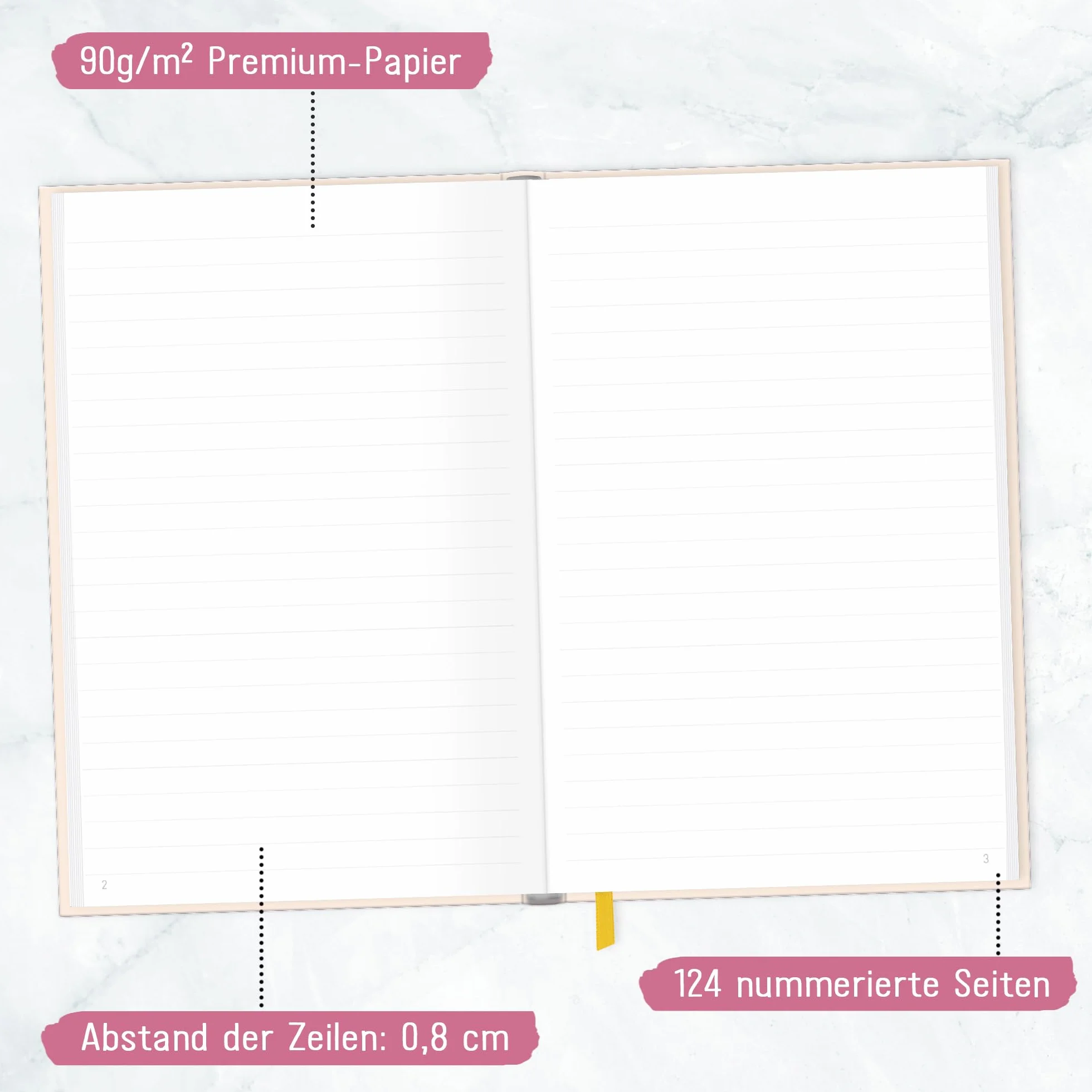 Carnet de notes A5 ligné Trendstuff by Häfft 124 pages journal intime