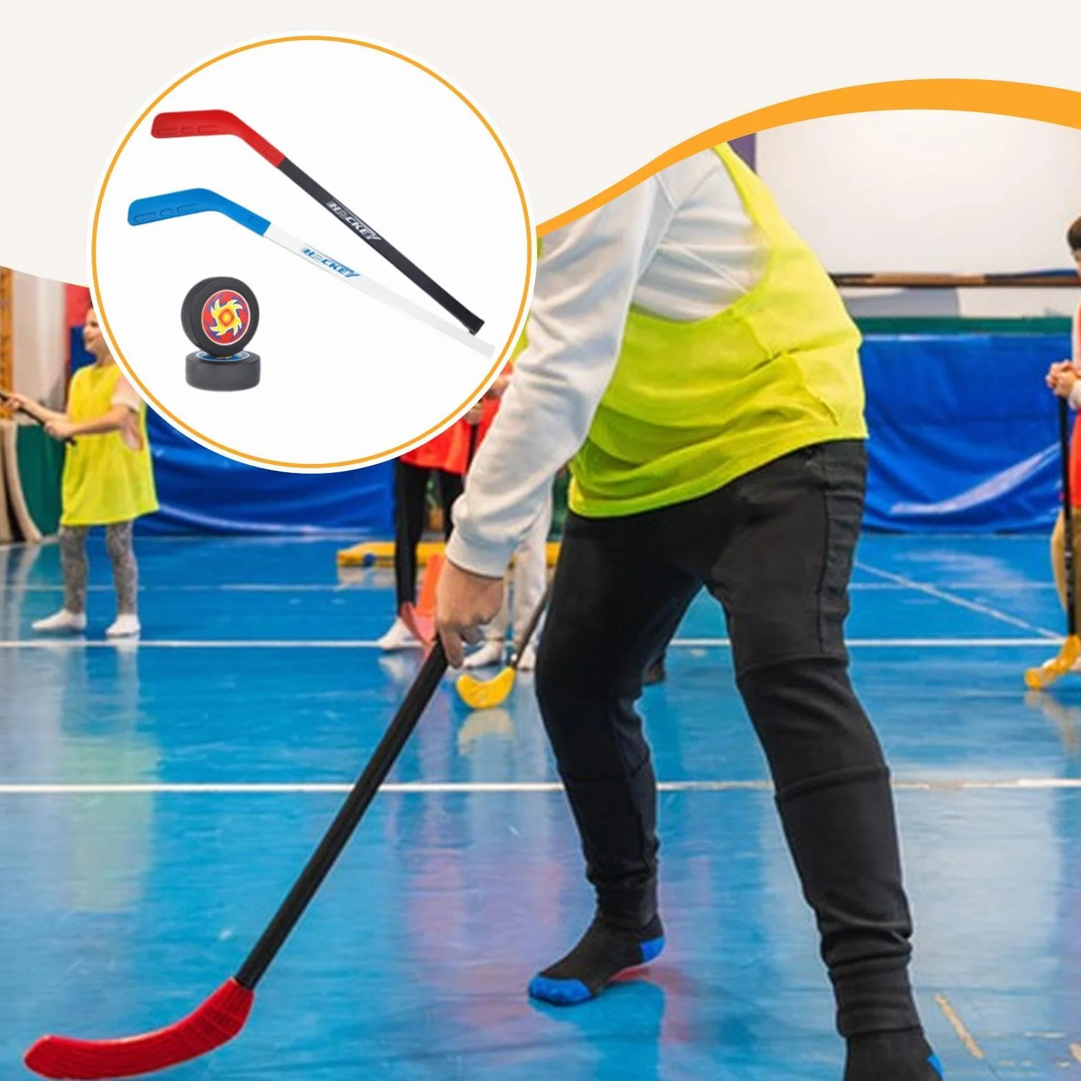 Ensemble Mini Hockey pour Enfants 3-7 Ans avec Bâtons et Balles