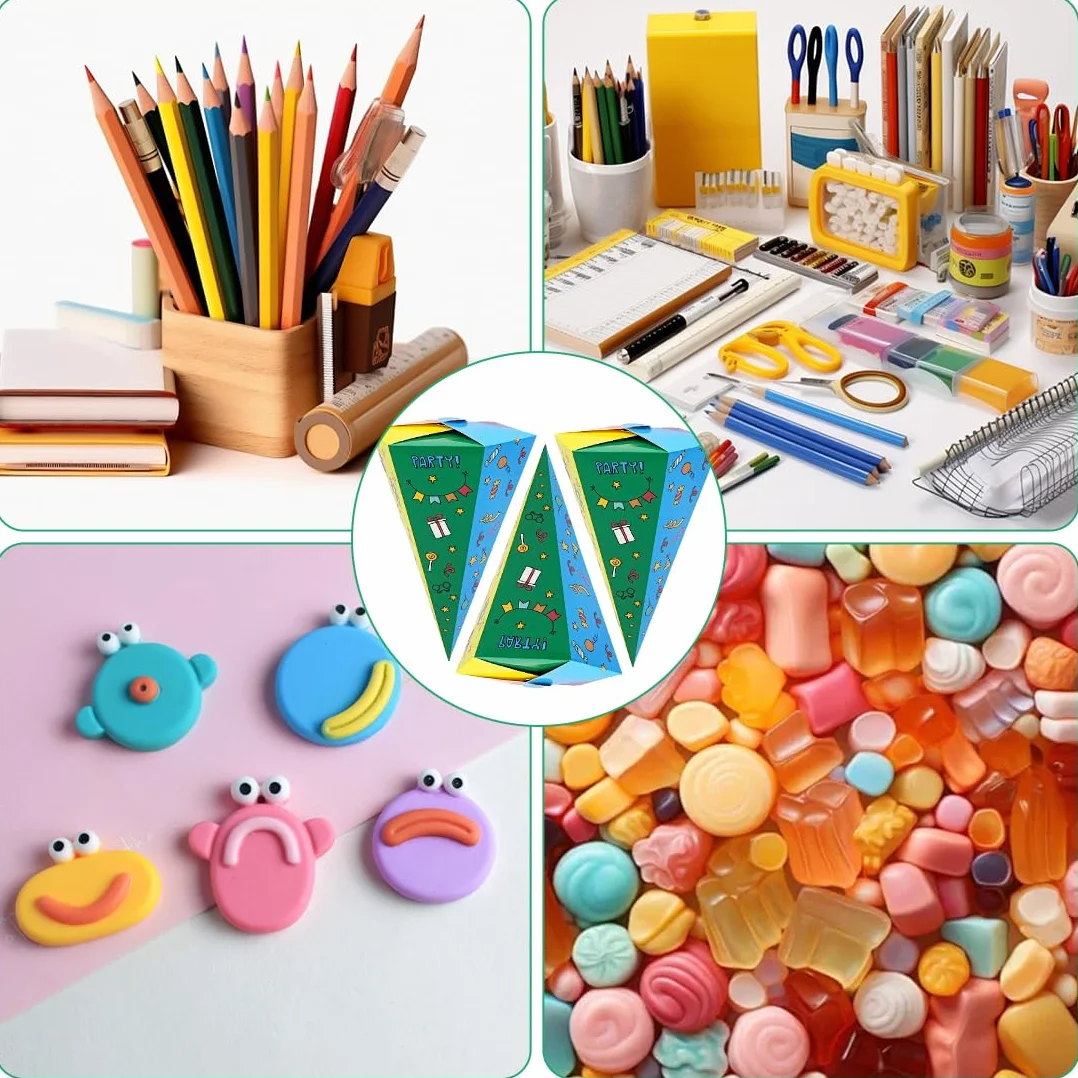 WeddHuis Cônes de Rentrée Scolaire DIY 30cm 6 Couleurs Pochettes Surprise