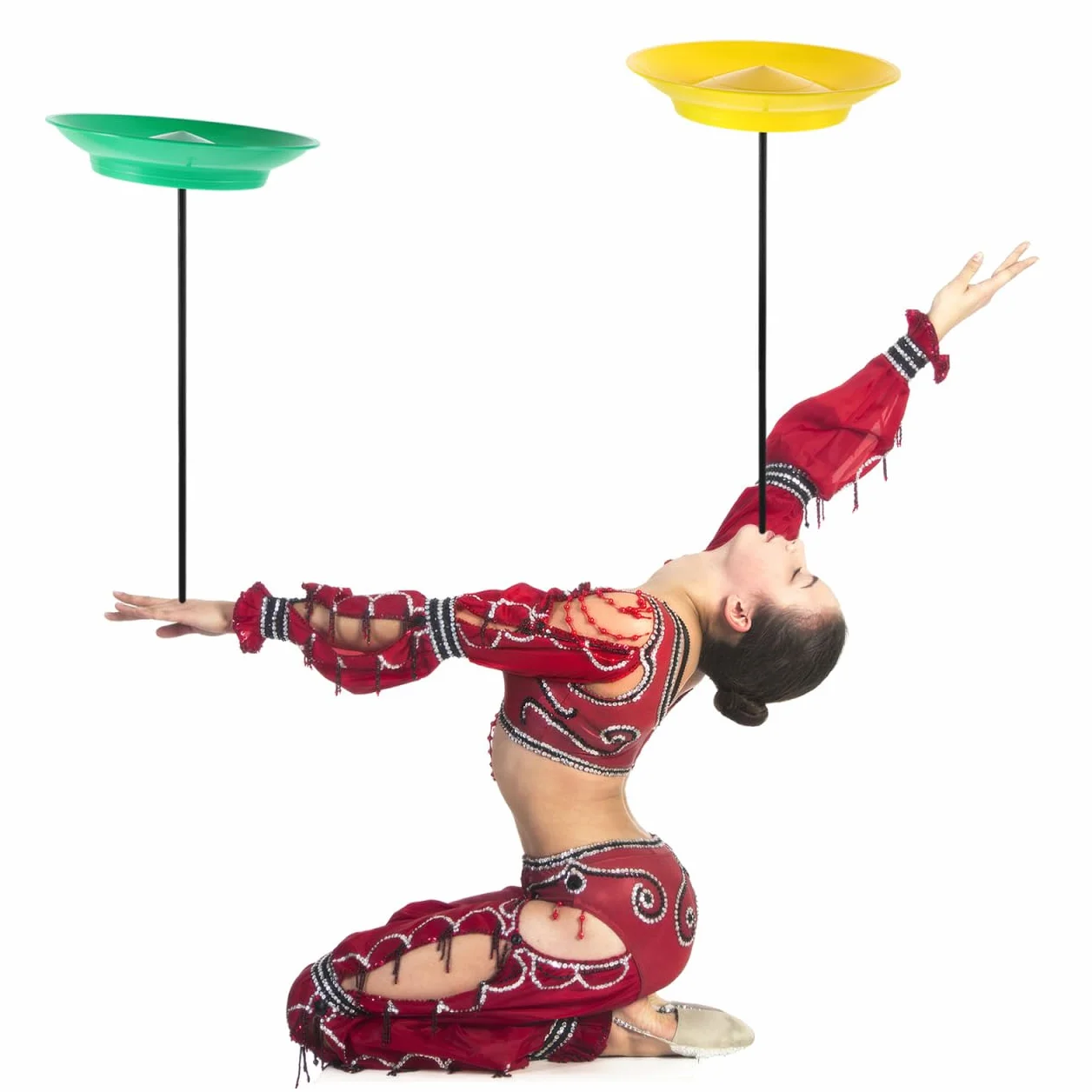 SUPVOX 2 Pcs Assiettes Chinoises de Jonglage avec Bâtons - Kit de Cirque pour Enfants et Adultes