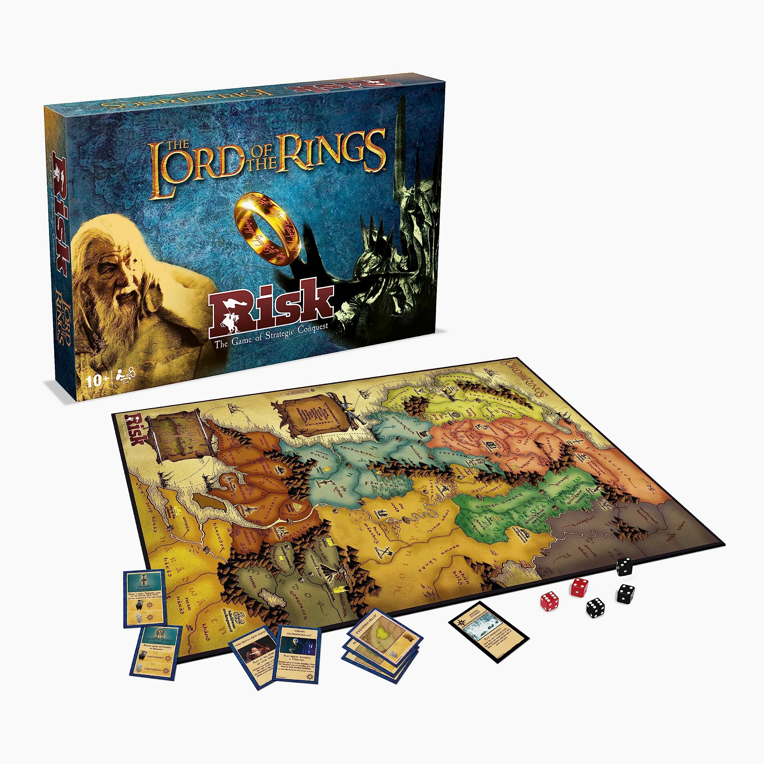 Winning Moves Le Seigneur des Anneaux Risk Jeu de société de stratégie Rejoignez la Bataille de la Terre du Milieu Couvrant Les événements de la Communauté de l'anneau, Les Deux Tours et Le Retour du