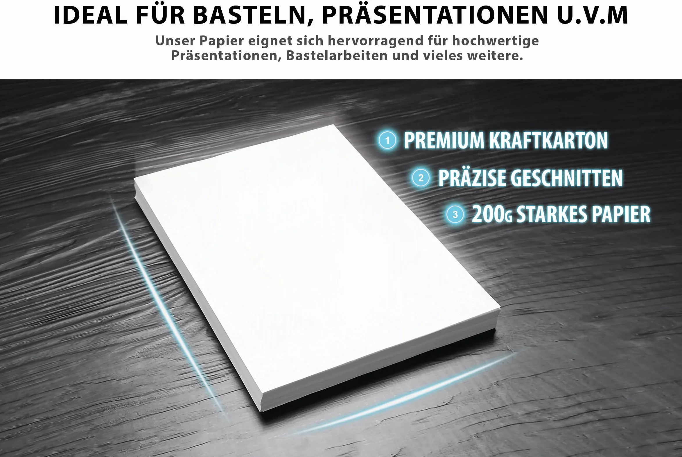 Papier photo mat 200 g/m² A4 100 feuilles blanc neige DIN