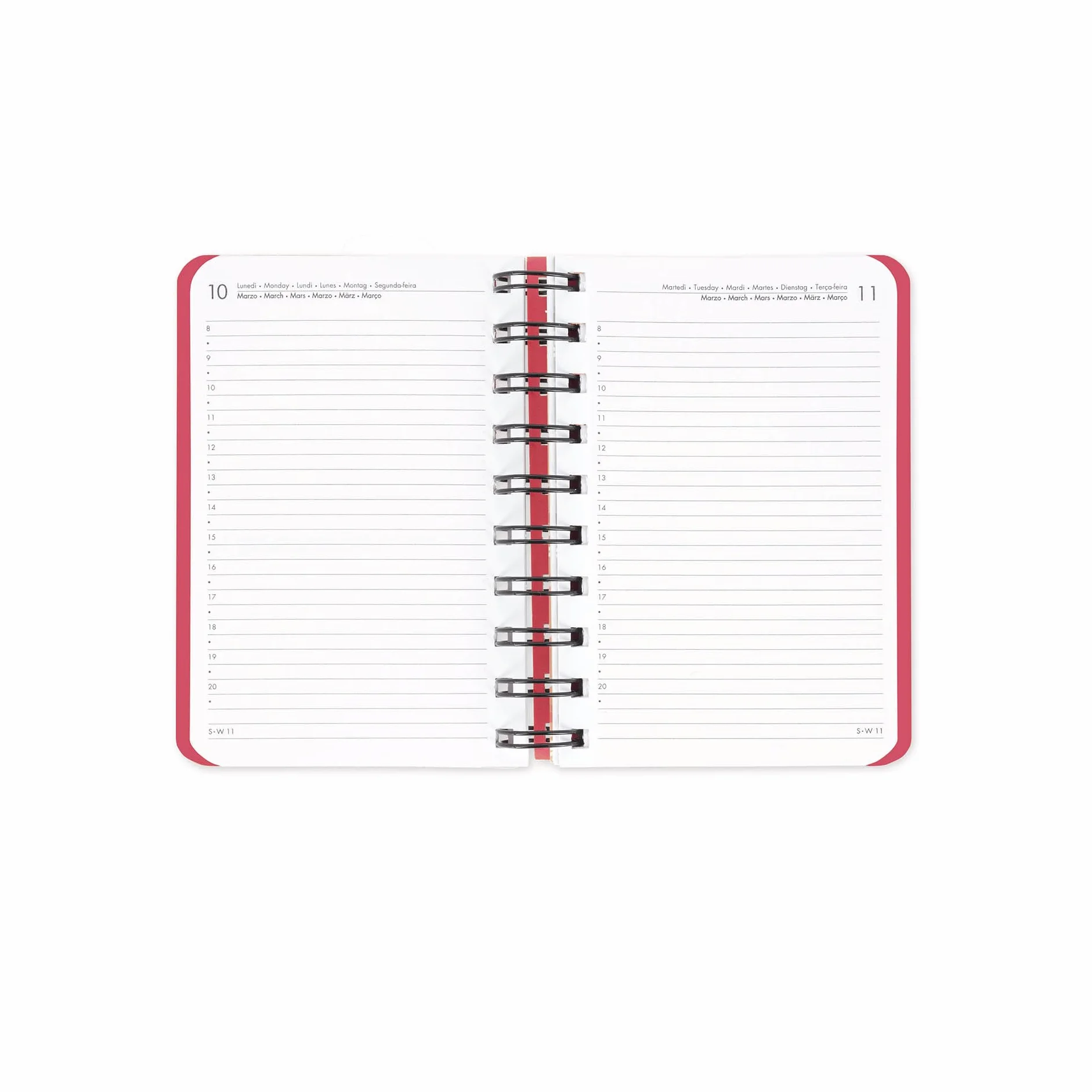 Legami Agenda journalier Spiralé Small 2026 Flowers 12 mois 8,5 x 13 cm papier FSC