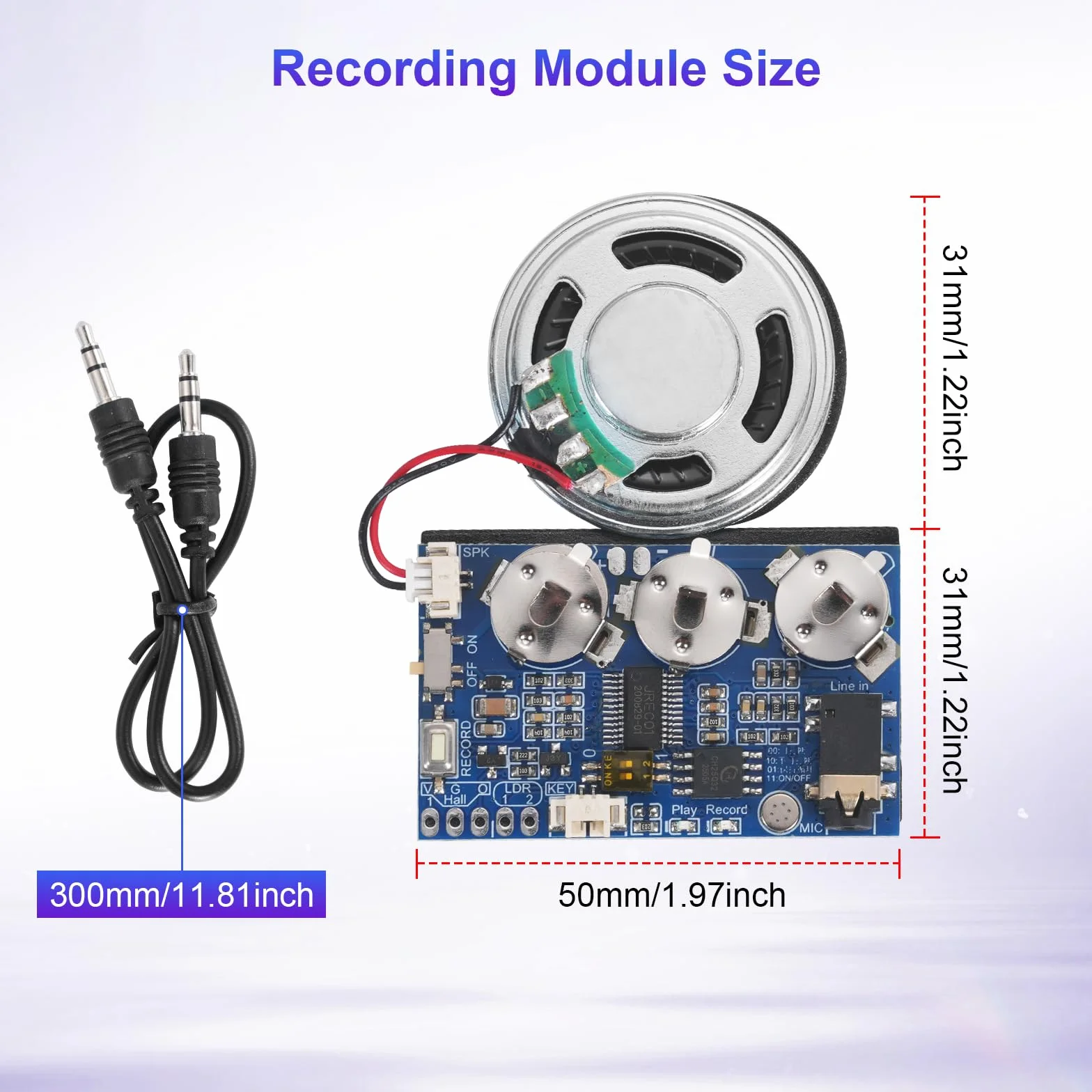 Module Enregistrement Vocal Enregistrable avec Clavier, Microphone et Bouton de Lecture pour Cartes de vœux