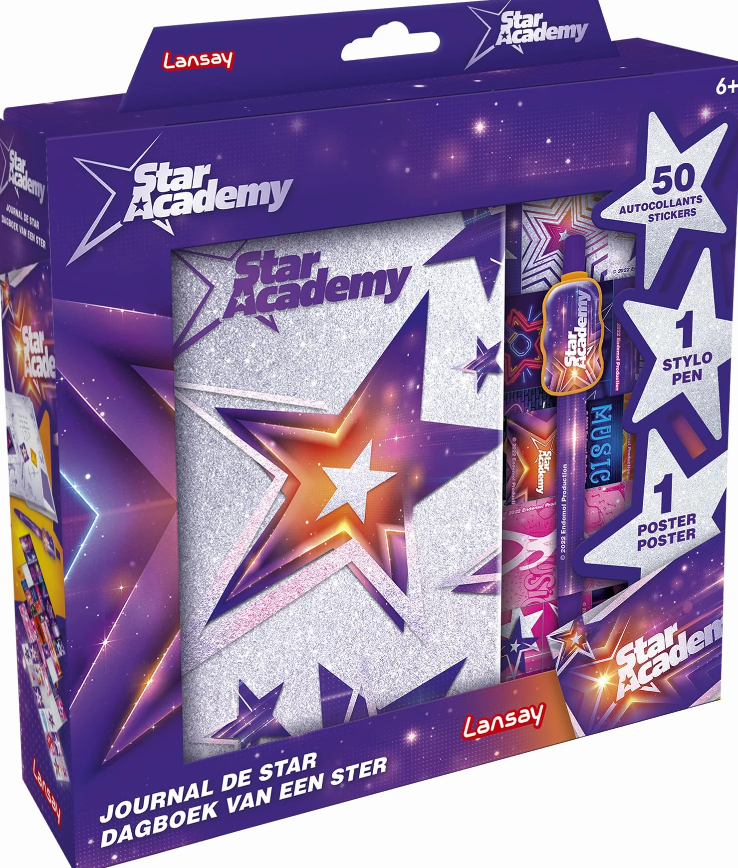 Lansay Star Academy Journal de Star Carnet Secret Enfants 120 Pages 50 Autocollants 1 Poster Stylo Inclus