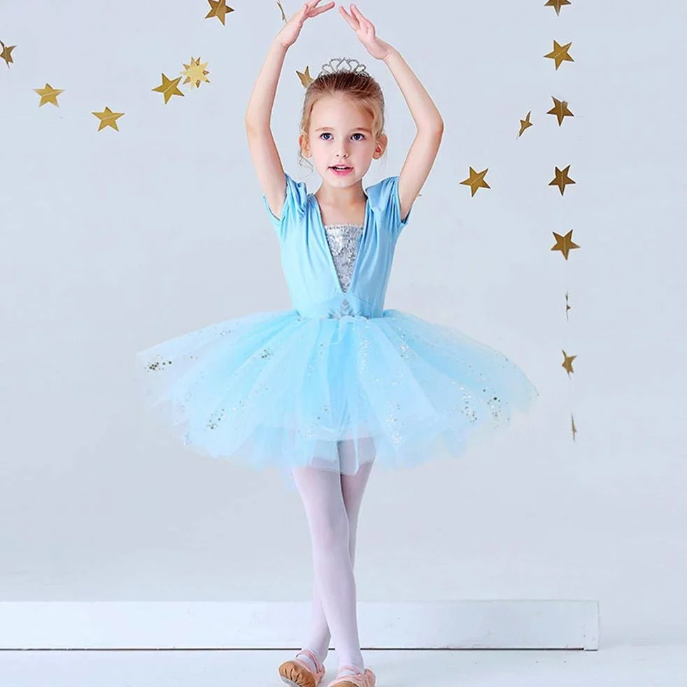 Lito Angels Robe Ballet Tutu de Princesse pour Enfants Filles, Justaucorps Danse Deguisement Costume de Ballerine, Taille 2-8 ans