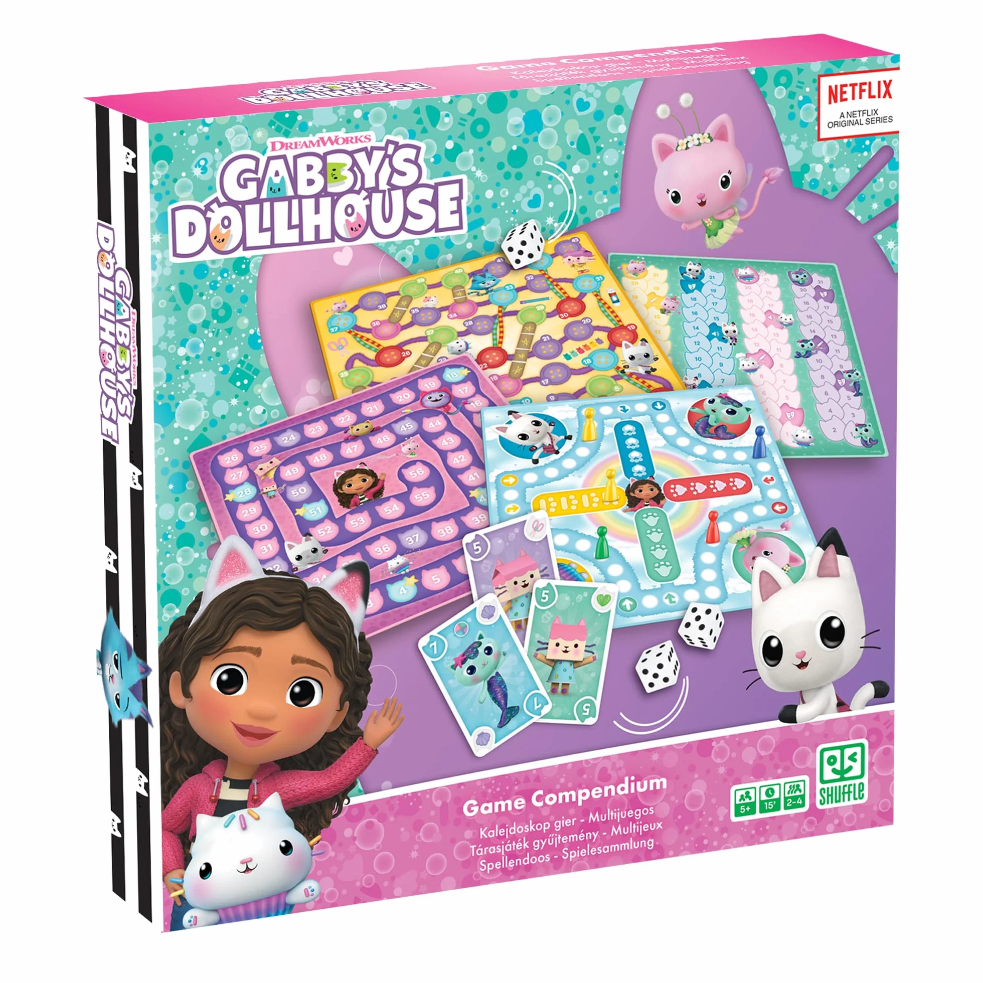 Gabby et la Maison Magique Jeu de société Enfant Famille Multijeux 5 Ans 2-4 Joueurs Gris