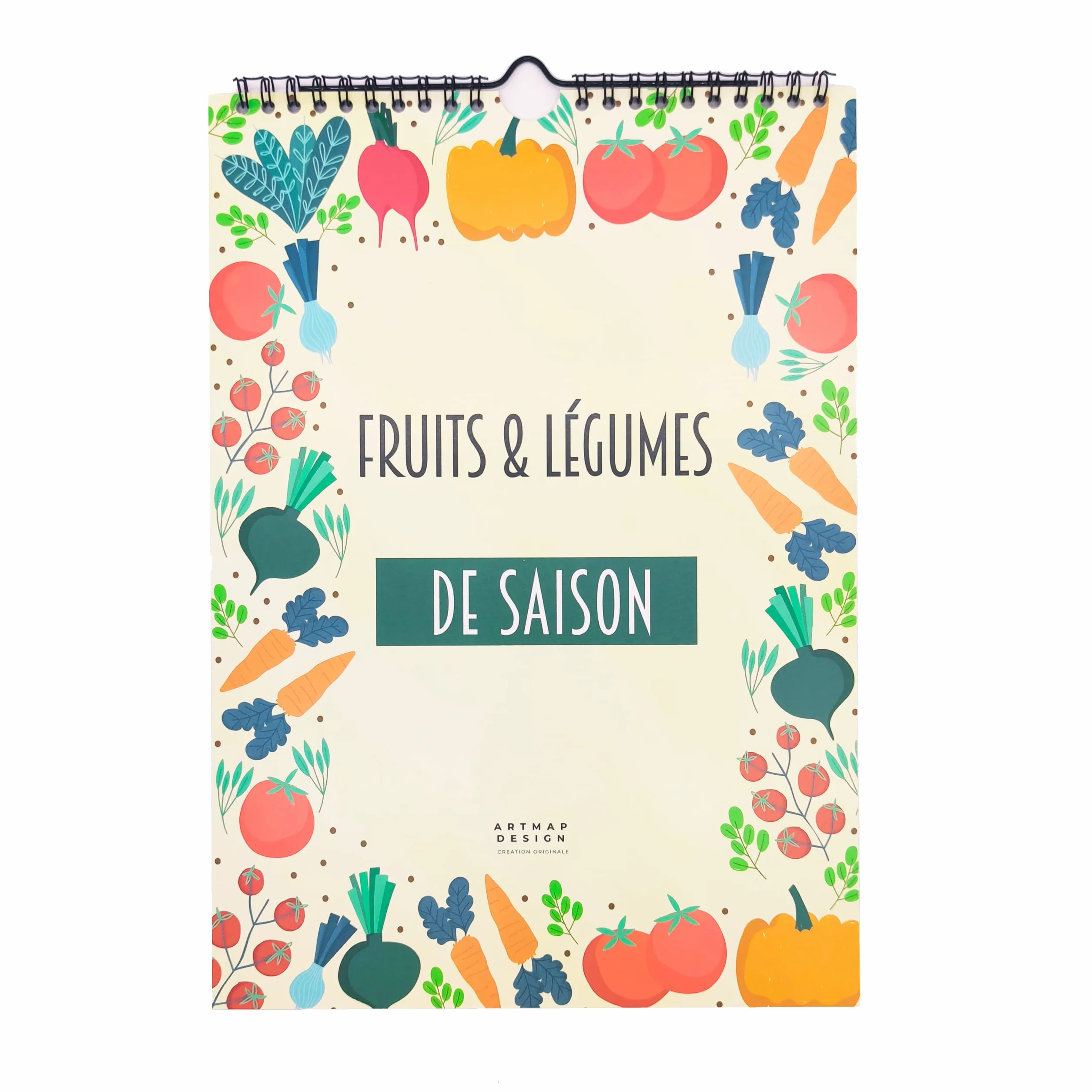 Calendrier perpétuel Fruits et Légumes de saison | Livre de cuisine A4 21 x 29,7 cm