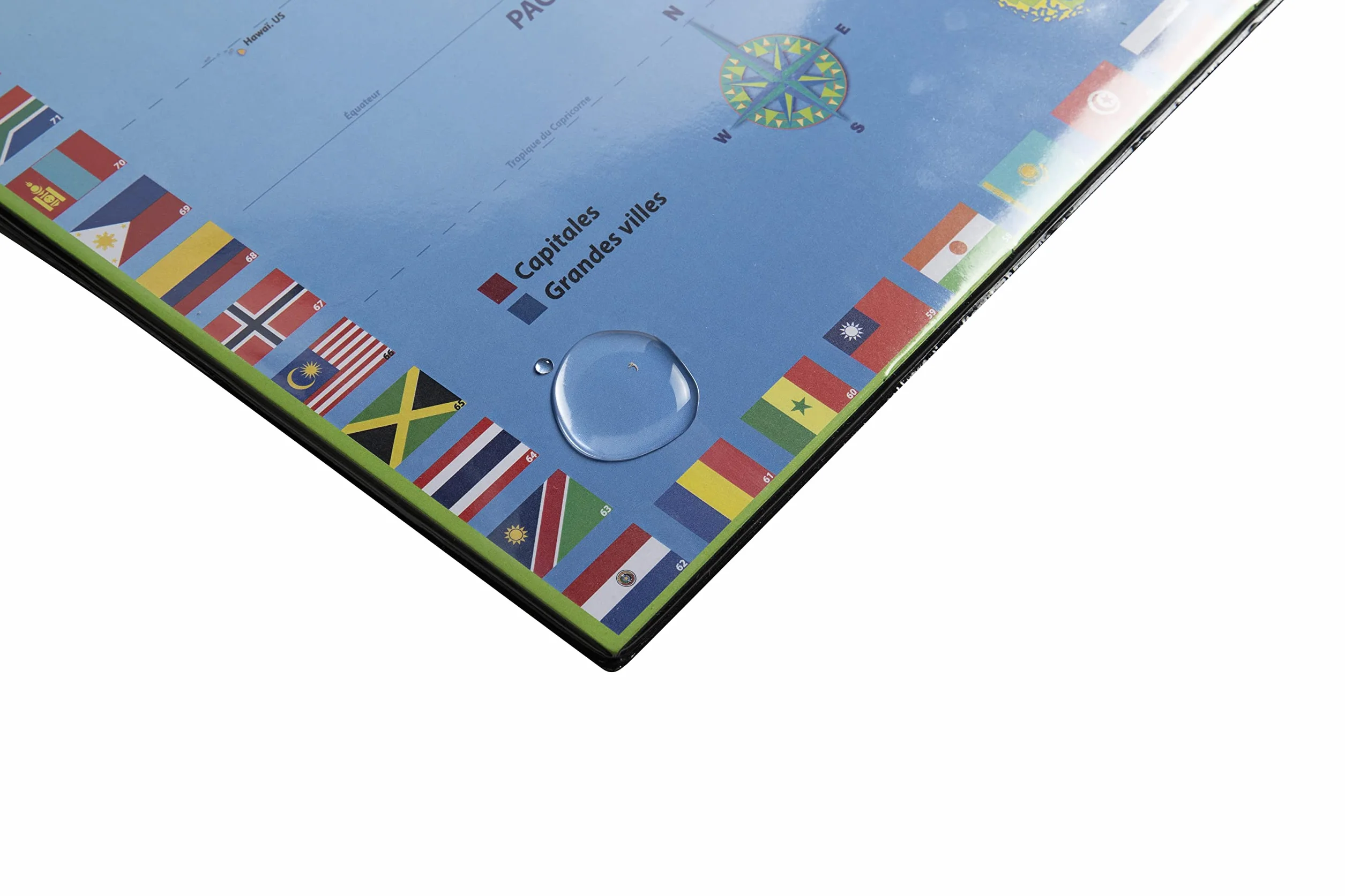 Exacompta Sous-main carton rigide rembordé PVC 37,5 x 57,5 cm monde