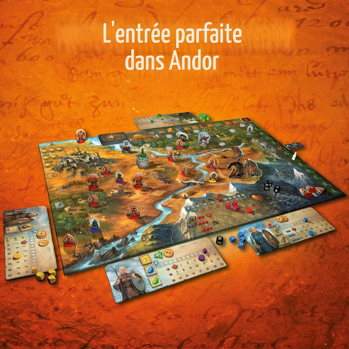Kosmos Andor 683122 Les légendes d'Andor – Jeu de Base (connaisseurs de l'année 2013) et complément supplémentaire, Jeu de société coopératif Fantaisie à partir de 10 Ans