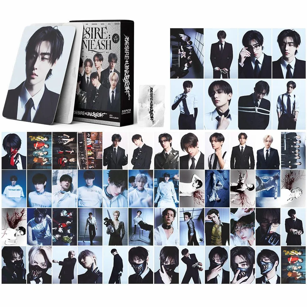 Enhypen Lot de 55 cartes photo Kpop Lomo - Cartes photo ENHYPEN pour fans de K-pop