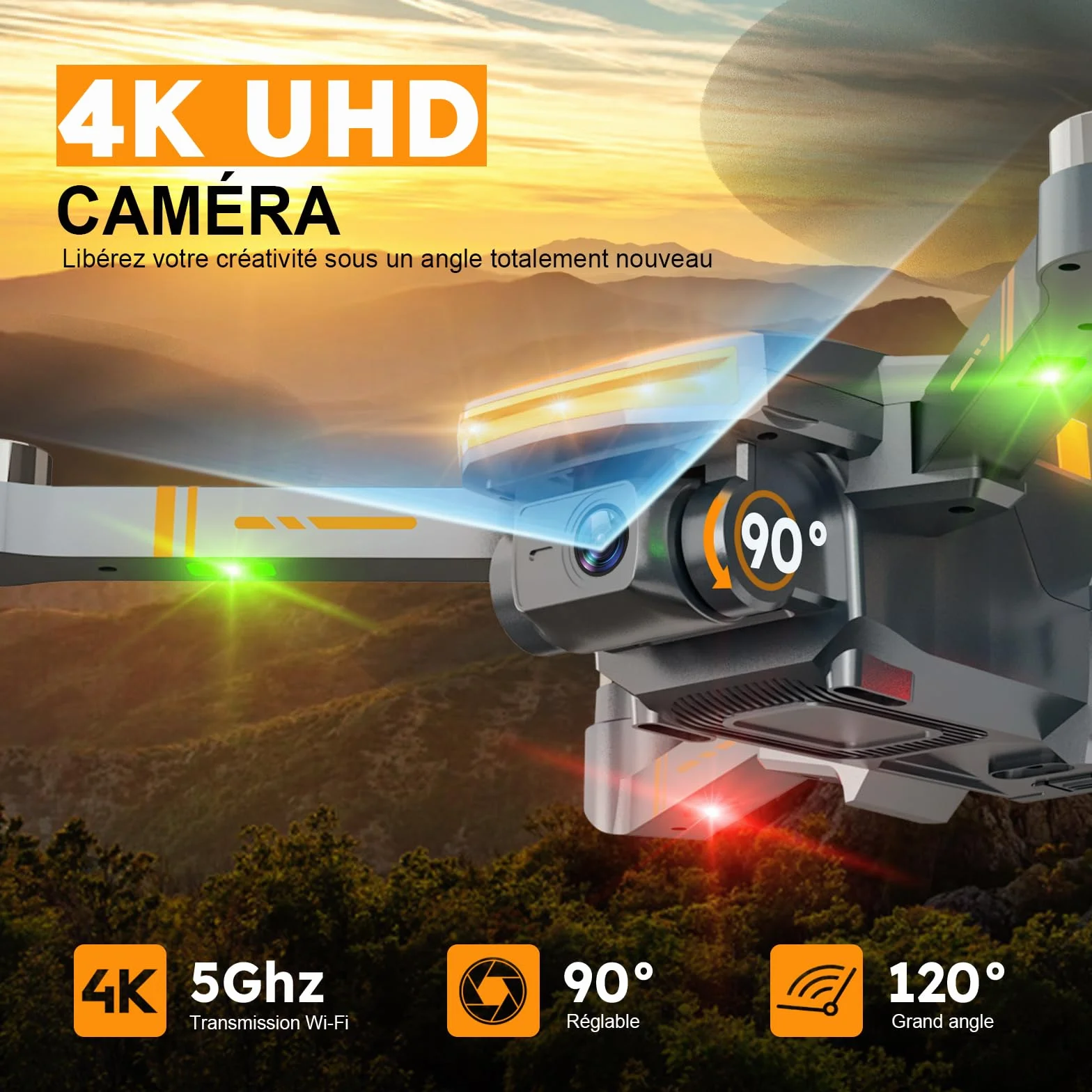 G9 GPS Drone avec Caméra 4K EIS, 45 Mins Vol, Moteur sans Balais, Retour Auto, Moins de 249g C0