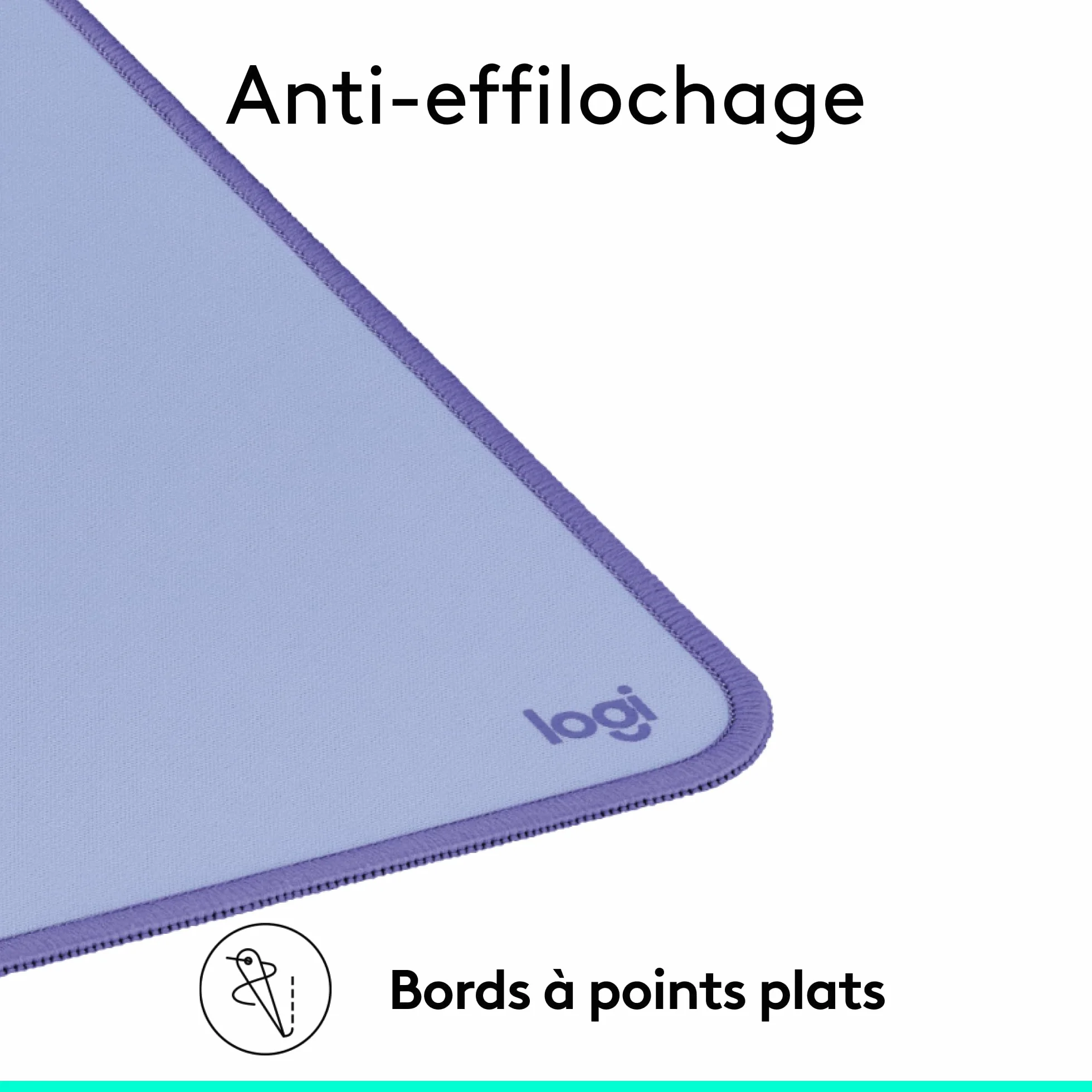 Logitech Tapis de Bureau Studio Large Multifonctionnel Anti-Dérapage Imperméable Lilas