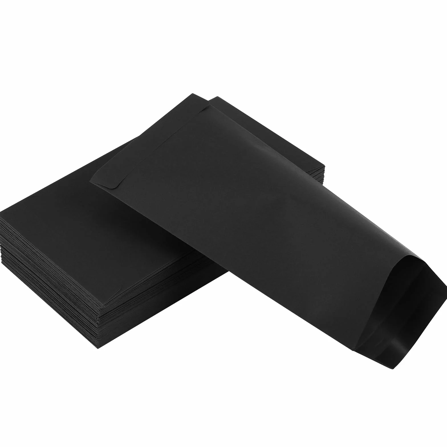 JEUIHAU 200 petites enveloppes noires en papier kraft 3,5 x 6,5 pouces mini enveloppes de graines