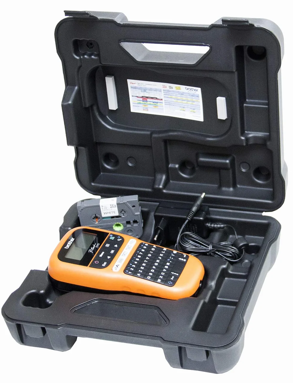 Brother PT-E110VP Étiqueteuse professionnelle industrielle TZe-FX221 Noir/Blanc 9mm