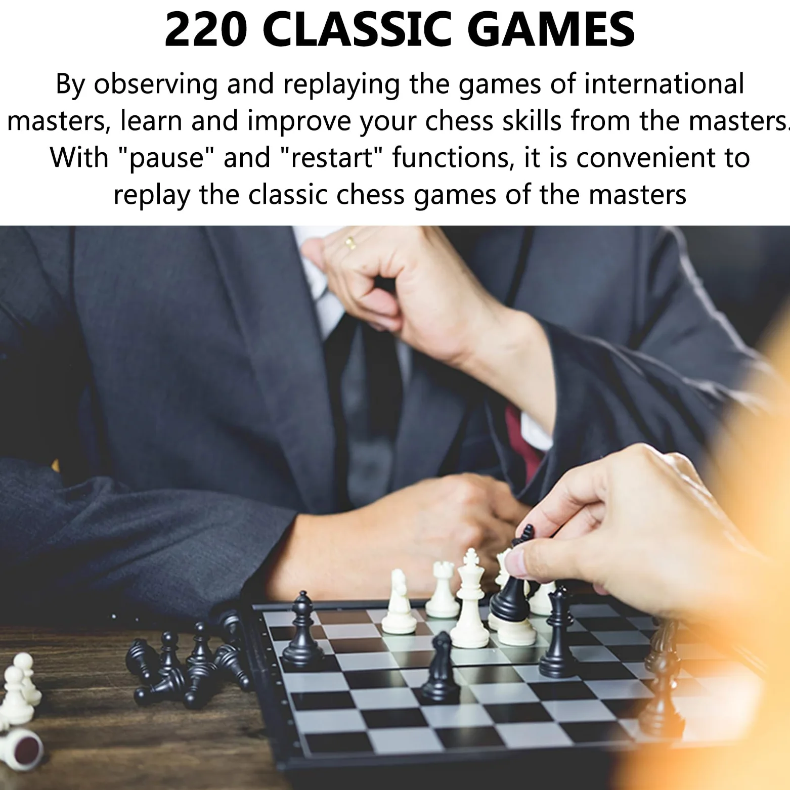 Jeu d'échecs électronique avec plateau pliable, pièces magnétiques, stylet et écran LCD, jeu mono-joueur portable, cadeau pour adultes