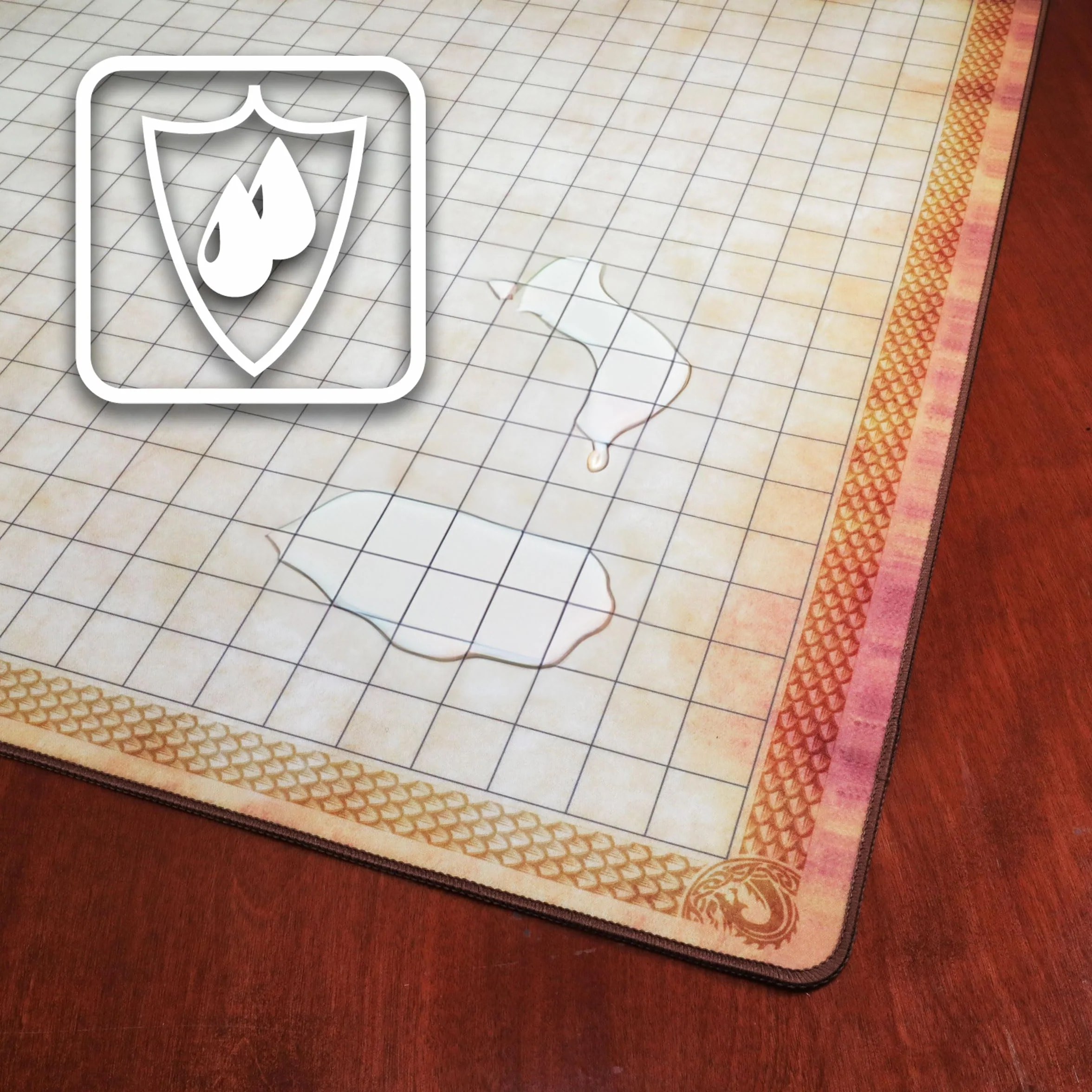 ENHANCE Tapis RPG Deluxe 61x91cm Caoutchouc Poignée Antidérapant Effaçable DND