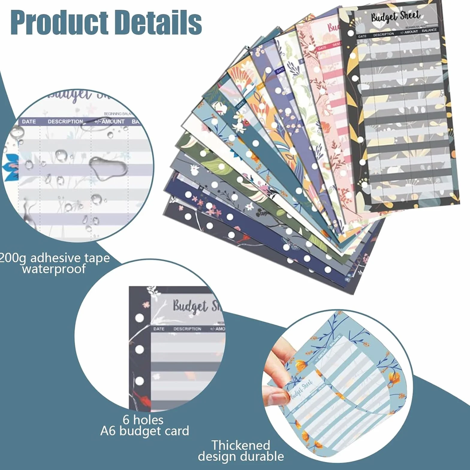 SURALIN 36PCS Accessoires de Planificateur Budgétaire Budget A6 Cartes de Résumé en Papier