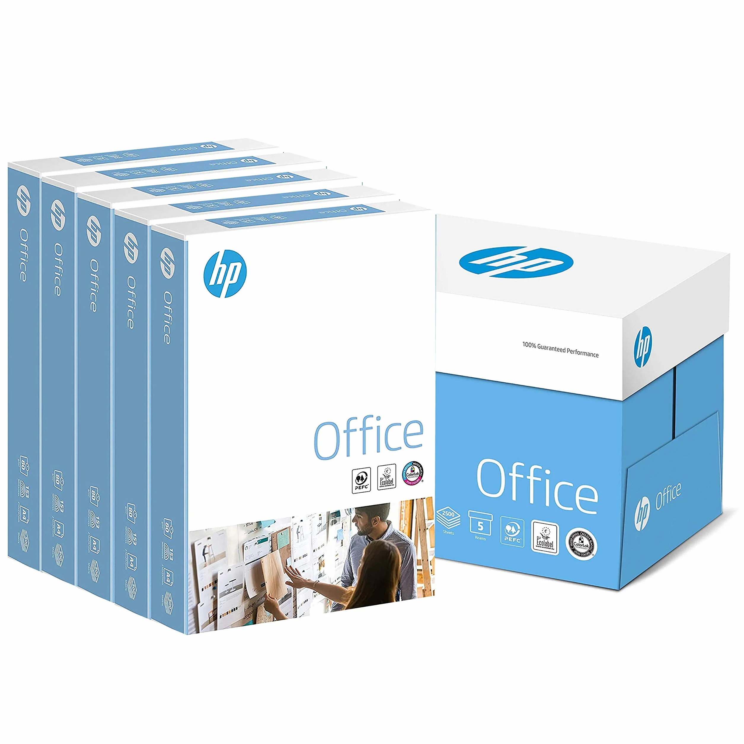 Papier Multifonction Blanc HP Office 80 g/m² A4 Carton 5 x 500 Feuilles