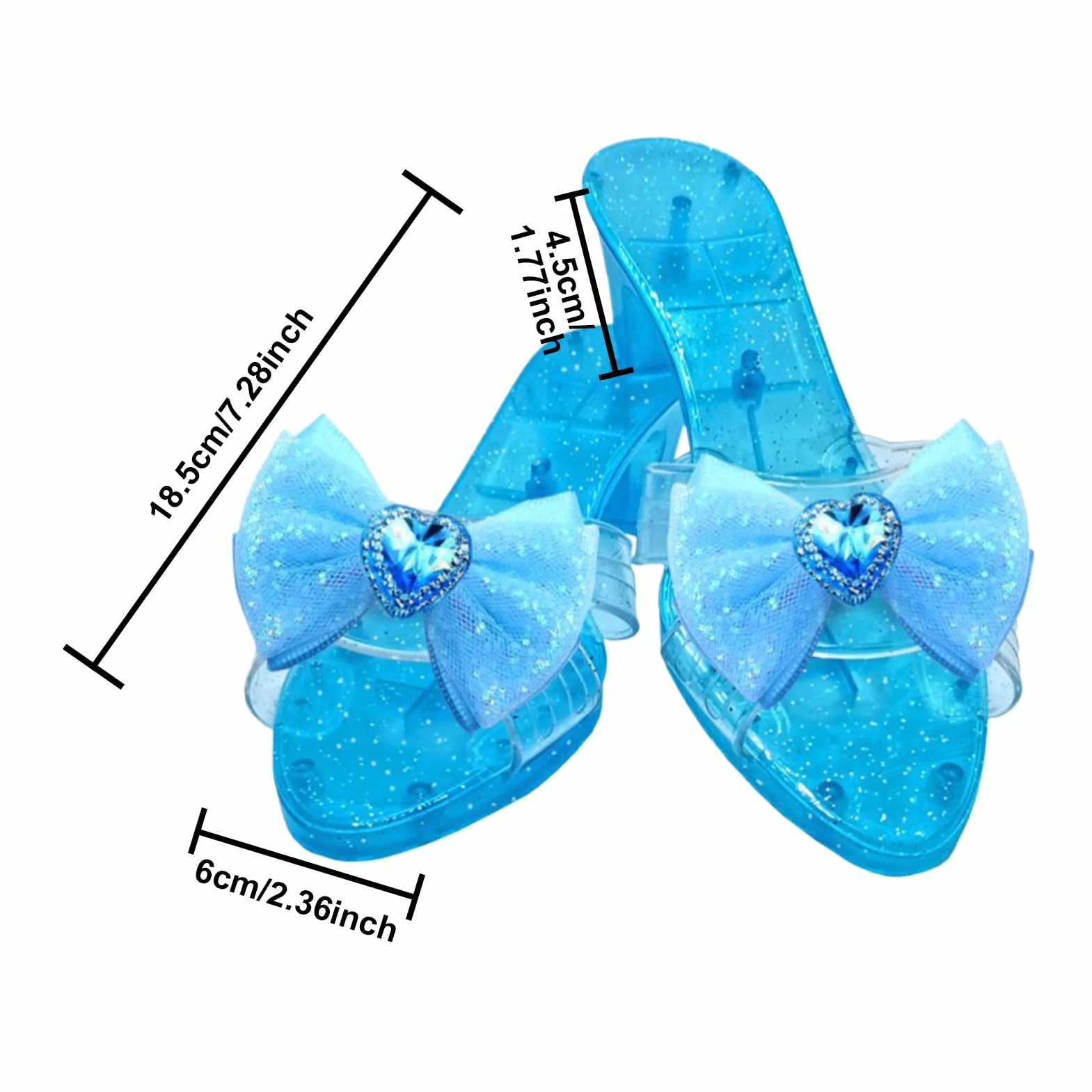Chaussures Princesse Fille avec Talons Hauts Crystal pour Cosplay, Scène et Danse