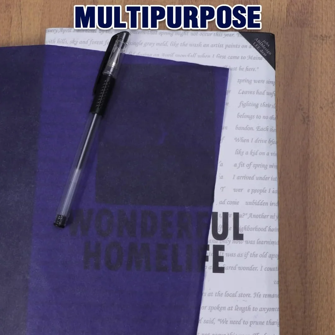 Papier Carbone Noir A4, 100 Feuilles Graphite Transfert pour Bois, Toile, Céramique, Métal