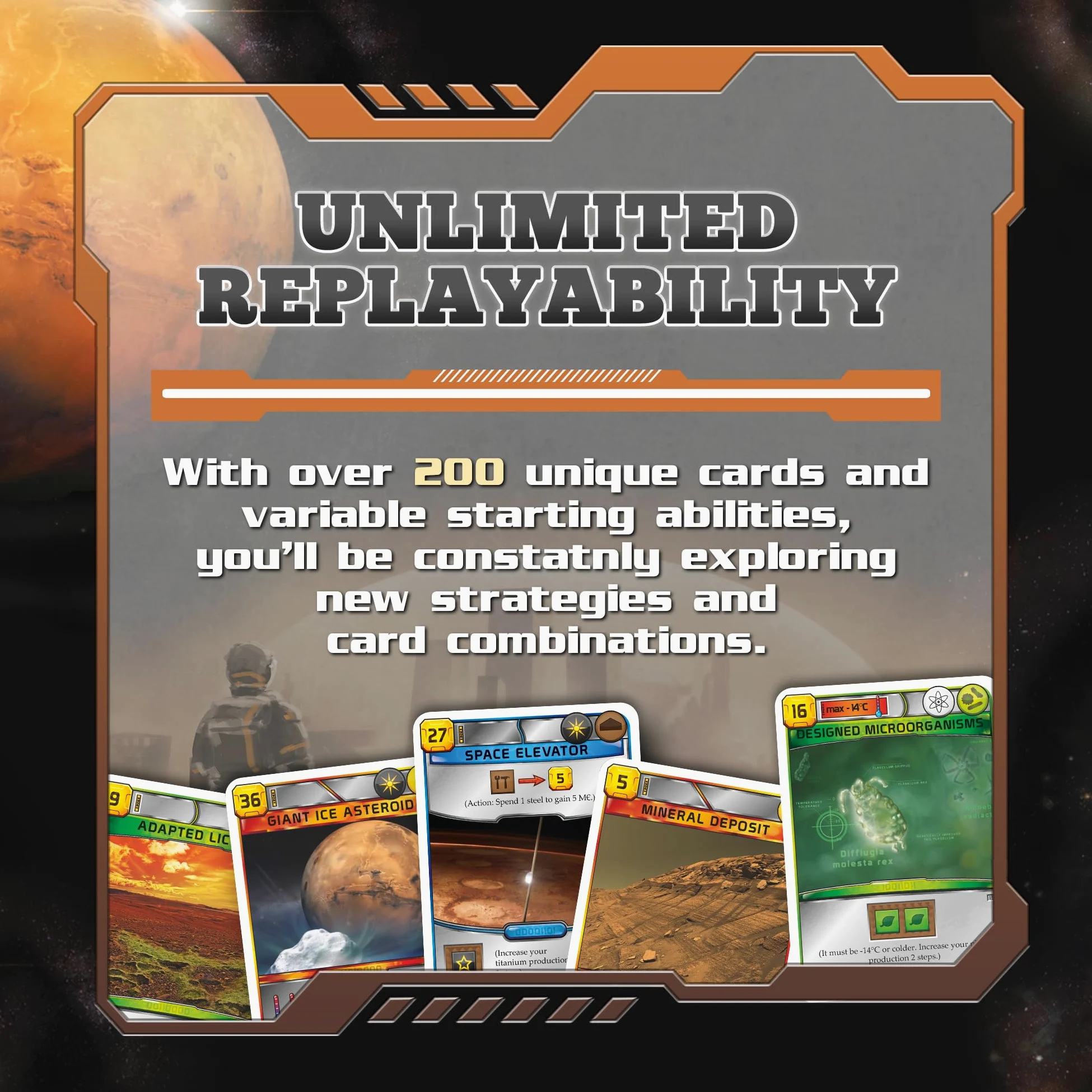 Stronghold Games , Terraforming Mars , Board Game , Ages 14+ , 1-5 Players , 90 - 120 Minute Playing Time