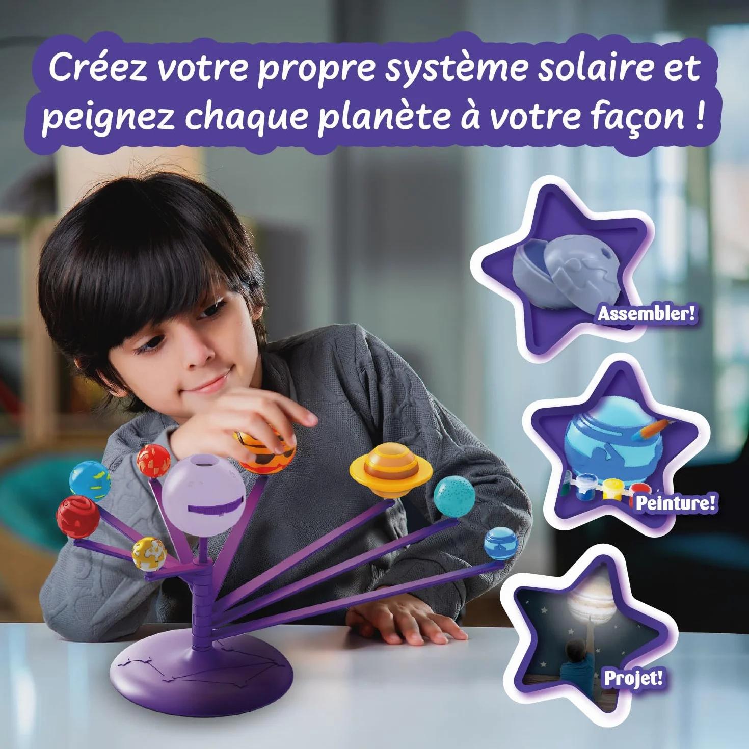 Science4you Système Solaire 3D Projecteur - Crée Assemble Peins Ton Propre Système Solaire Jouet Astronomie Garçons Filles 8 9 10 11 12+